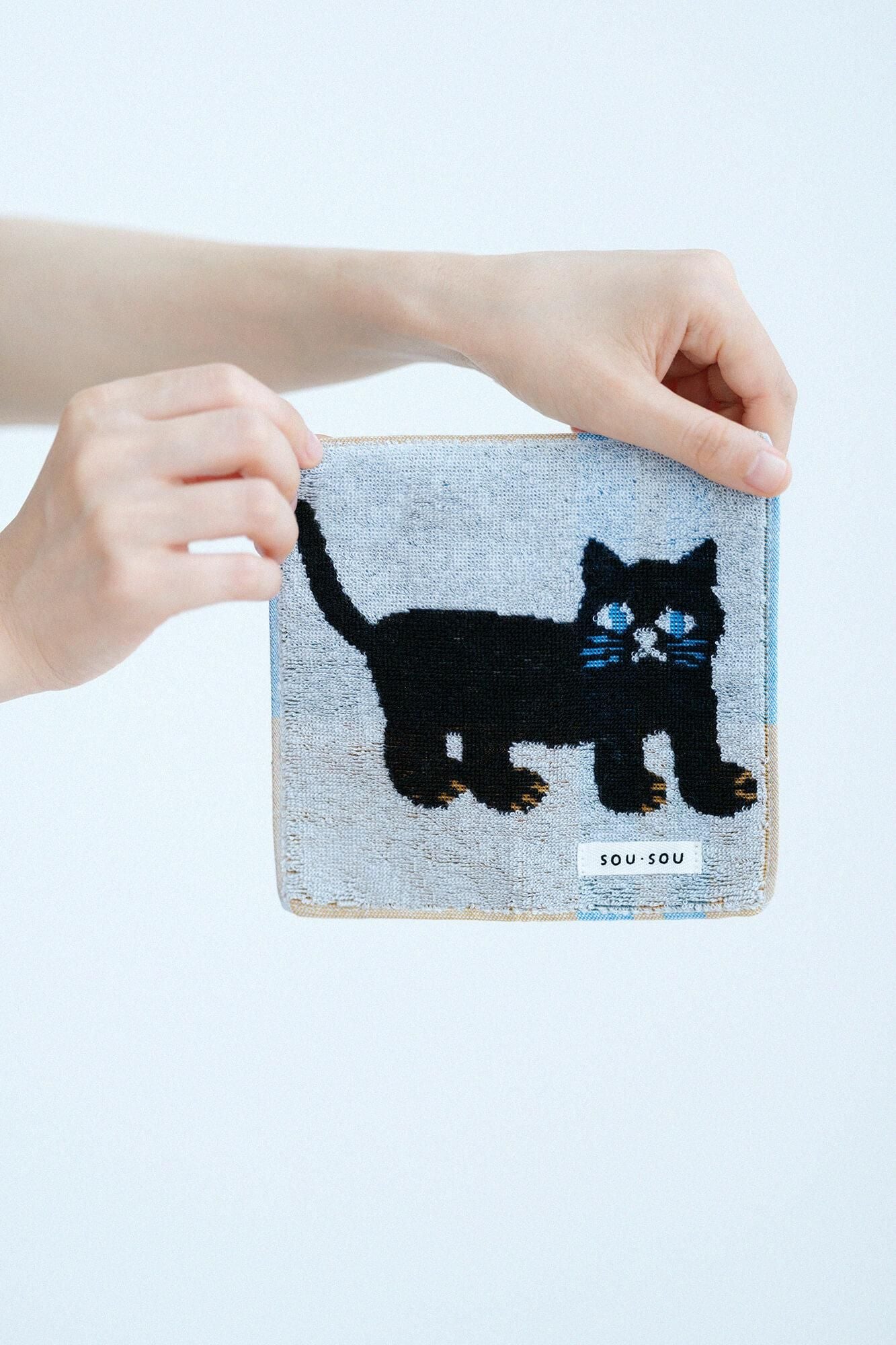 SOU・SOU×丸眞迷你毛巾/ 貓