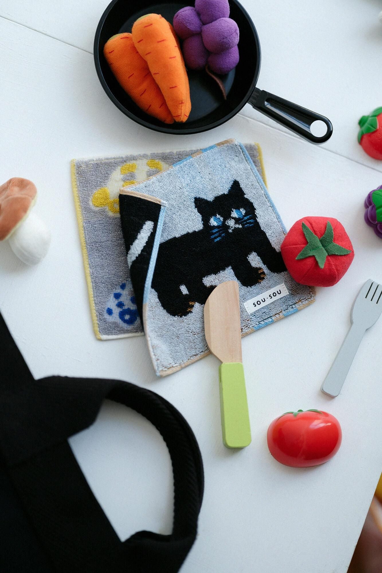SOU・SOU×丸眞迷你毛巾/ 貓