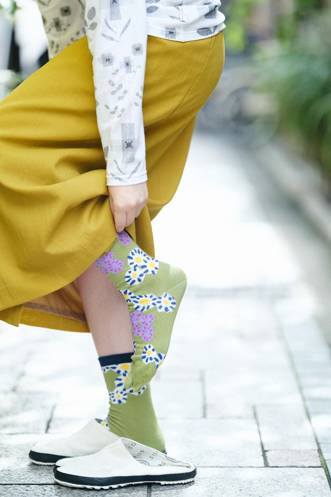 足袋下(普通丈)/菊花開(きくのはなひらく) 【男・女性用】