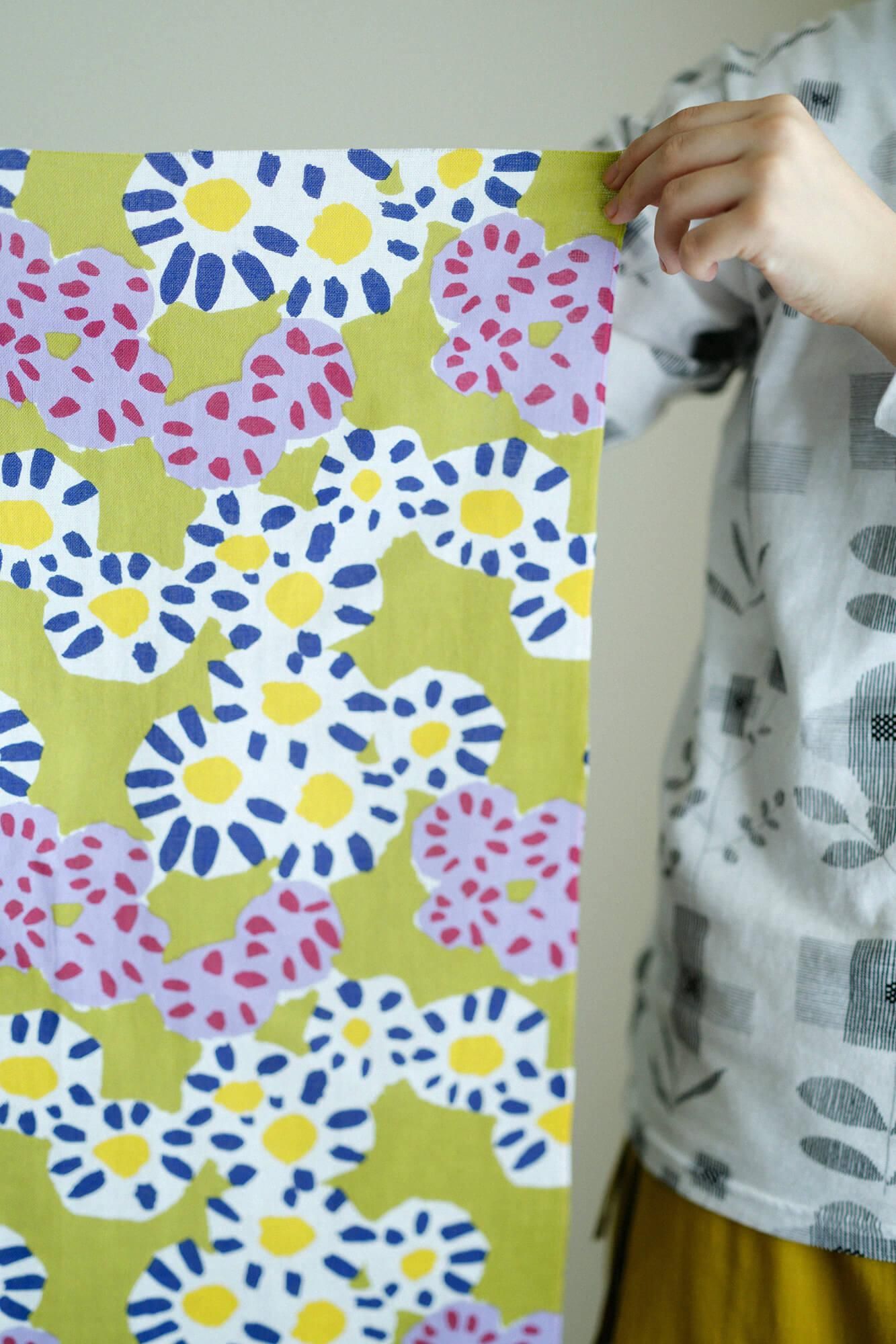 伊勢木棉圖案紋樣手巾/菊花開