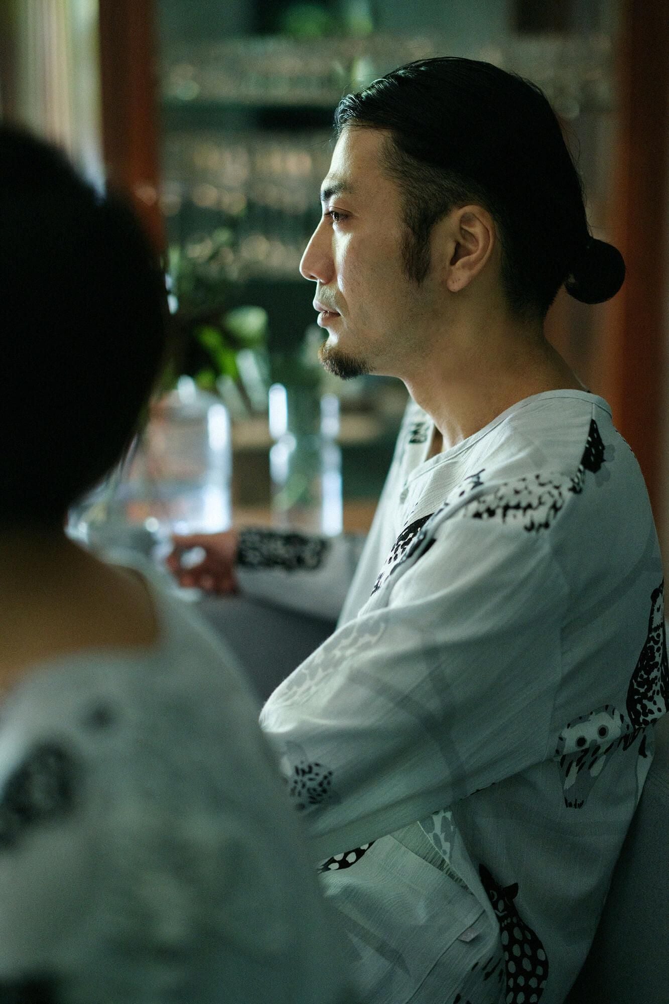 高島縮棉 20/20 圖案紋樣居家服/貓頭鷹×黑色