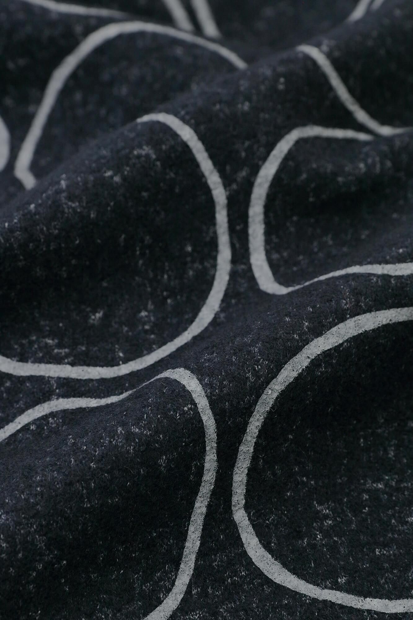 【net limited】Felted Boucle Saya Vest / Circles Dark Navy