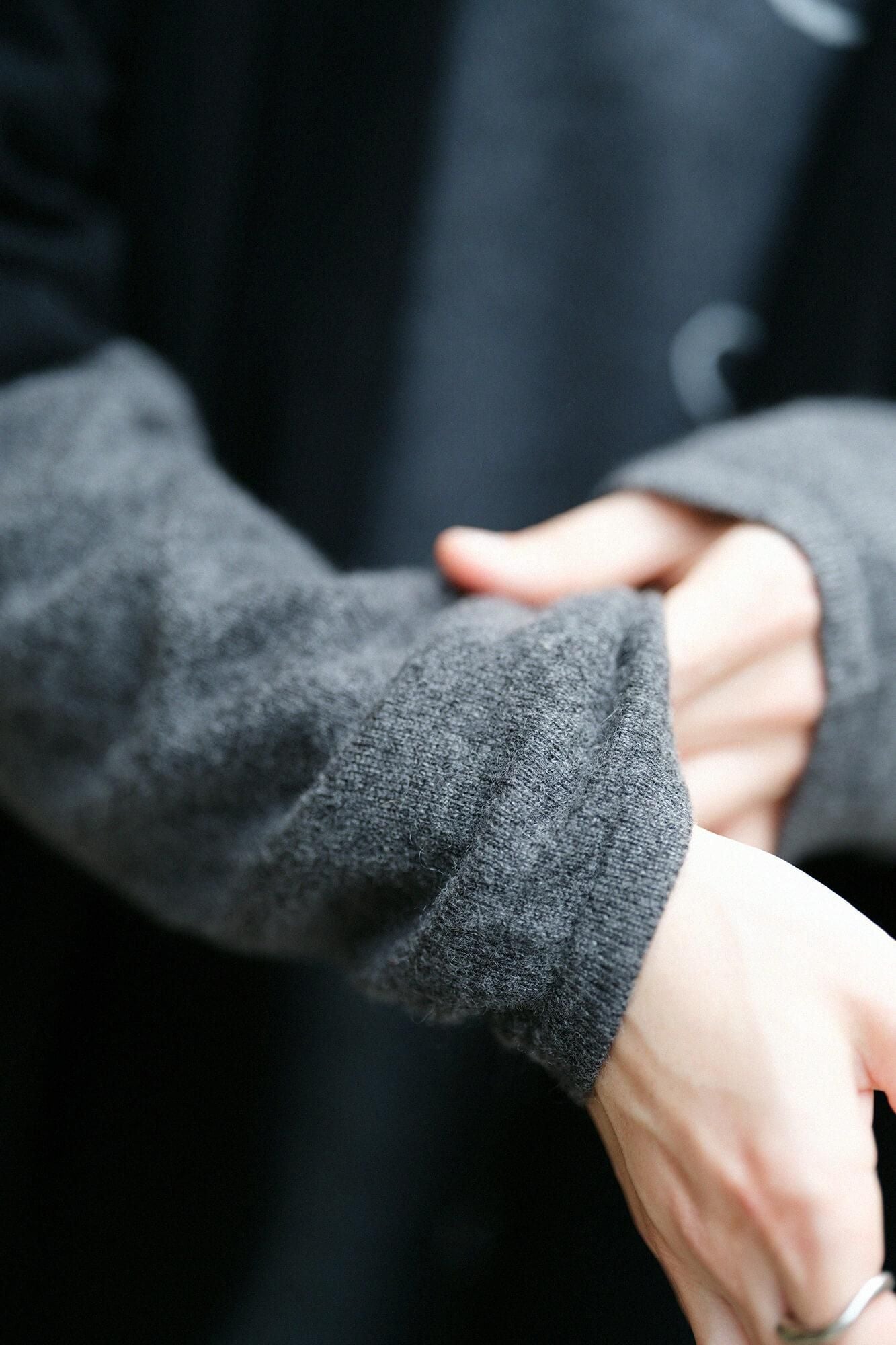 SOU・SOU×ALPHA羊絨雙色袖和裝針織衫/黑色衣身