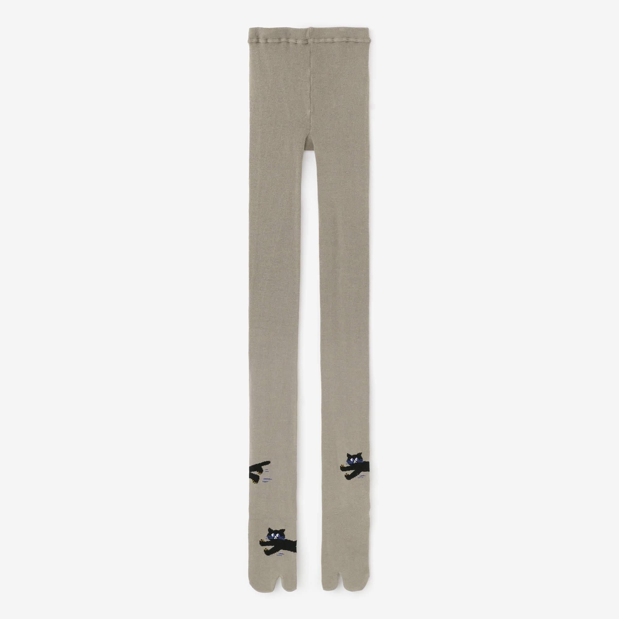 Tabi Tights/Cat Light Greyish Brown