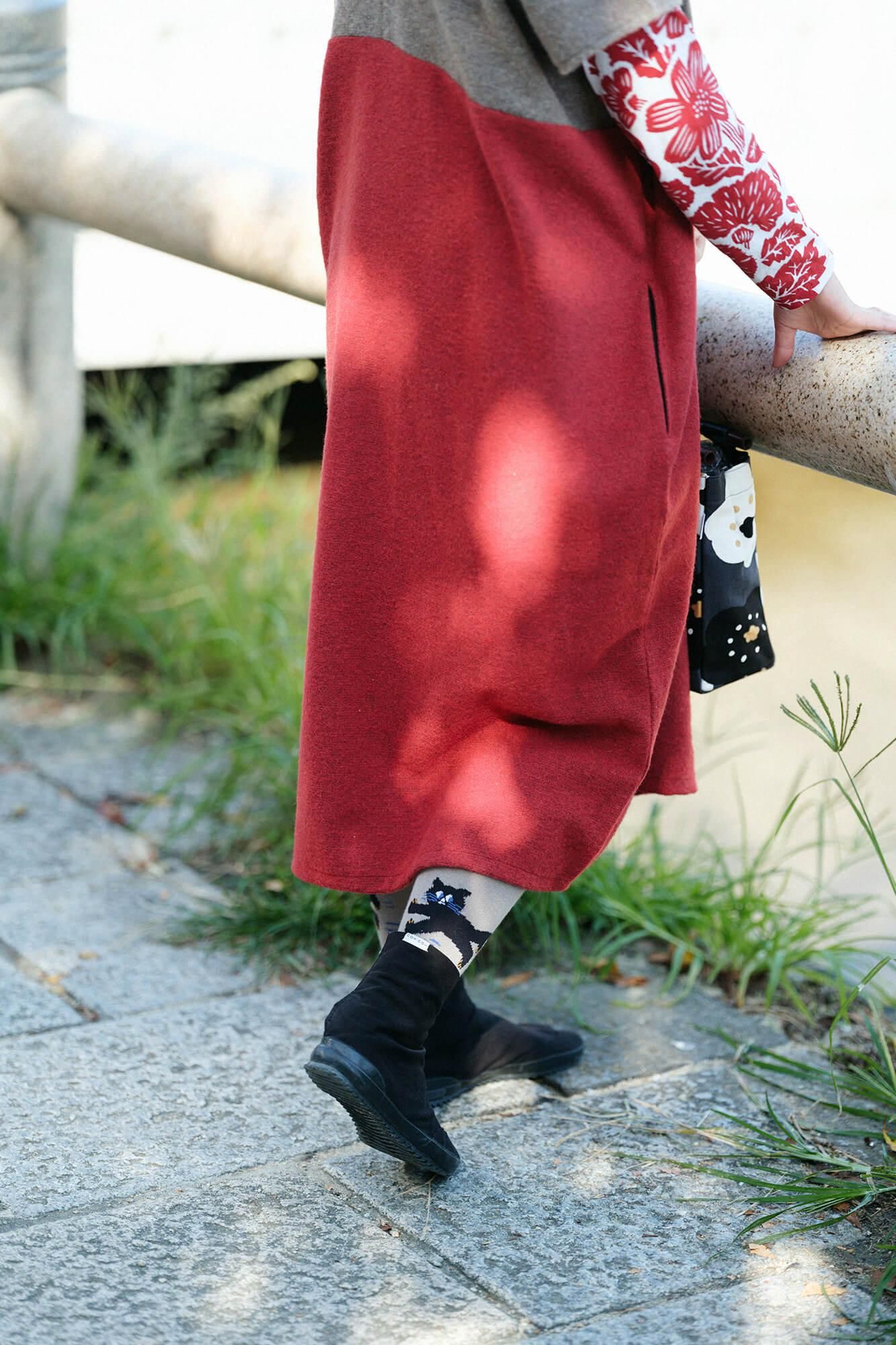 Tabi Tights/Cat Light Greyish Brown