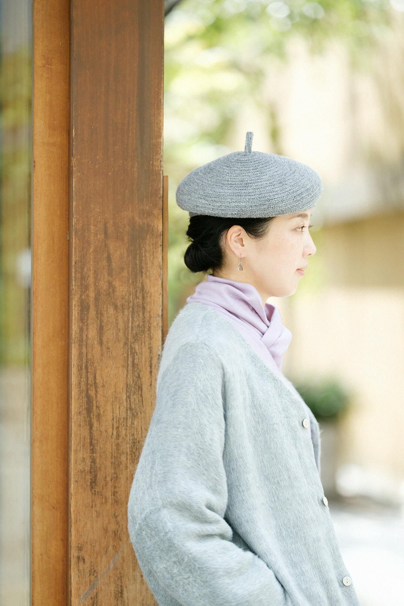 Imported Dual-layered Knit Naginata Earl Cardigan / Grey