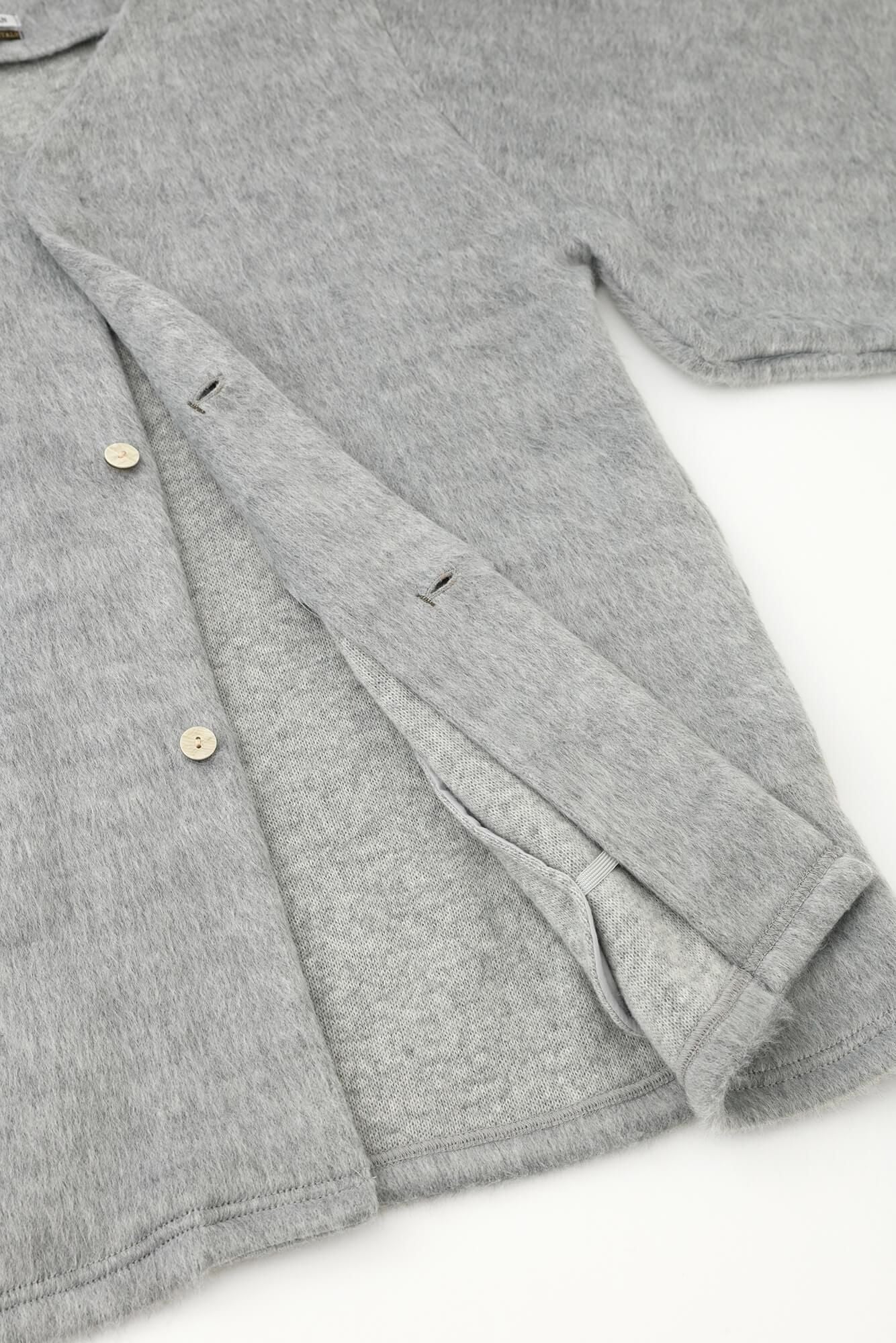 Imported Dual-layered Knit Naginata Earl Cardigan / Grey