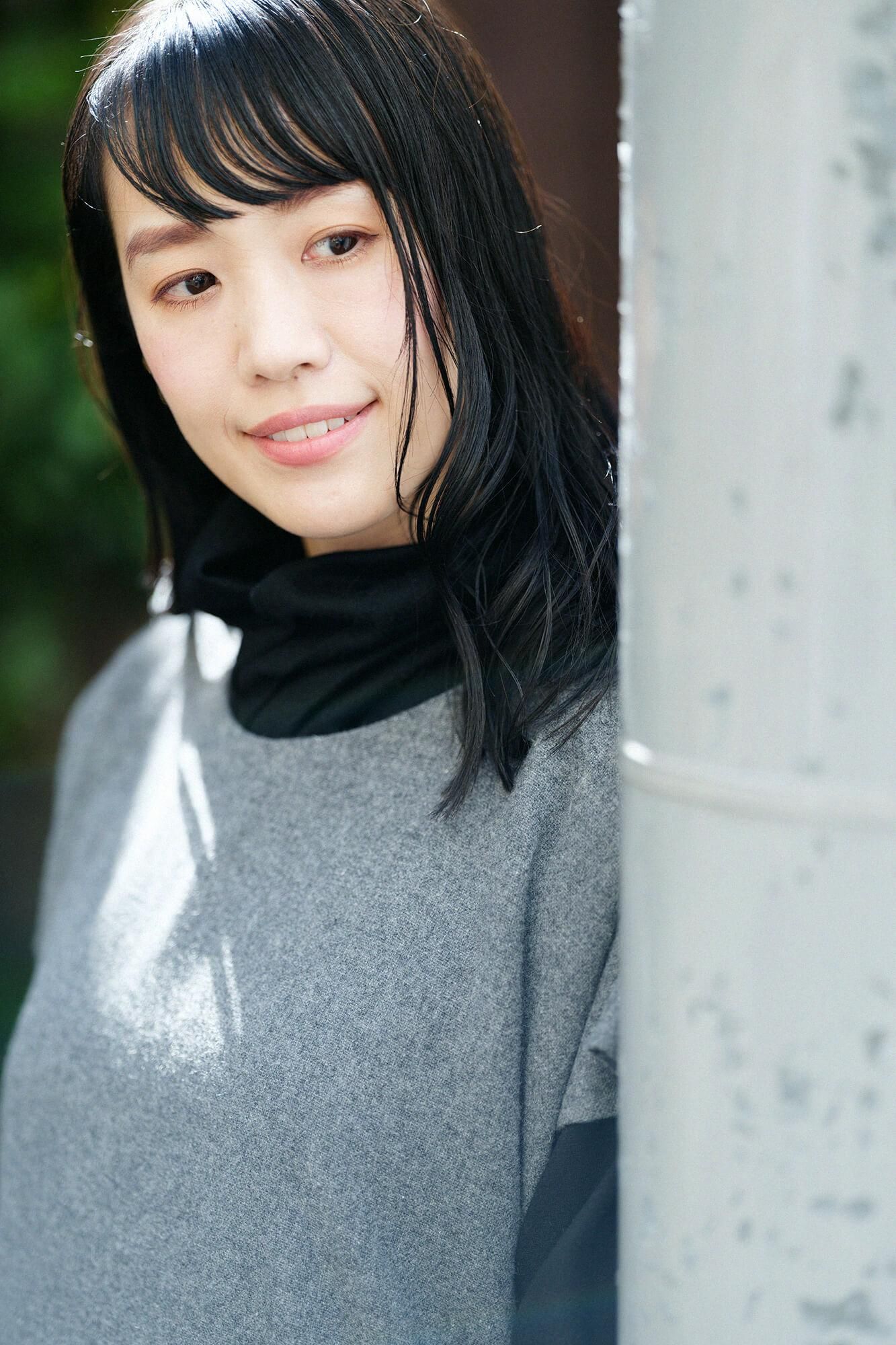 梳毛 梯形上衣 雙色/深灰色×暗藍色條紋