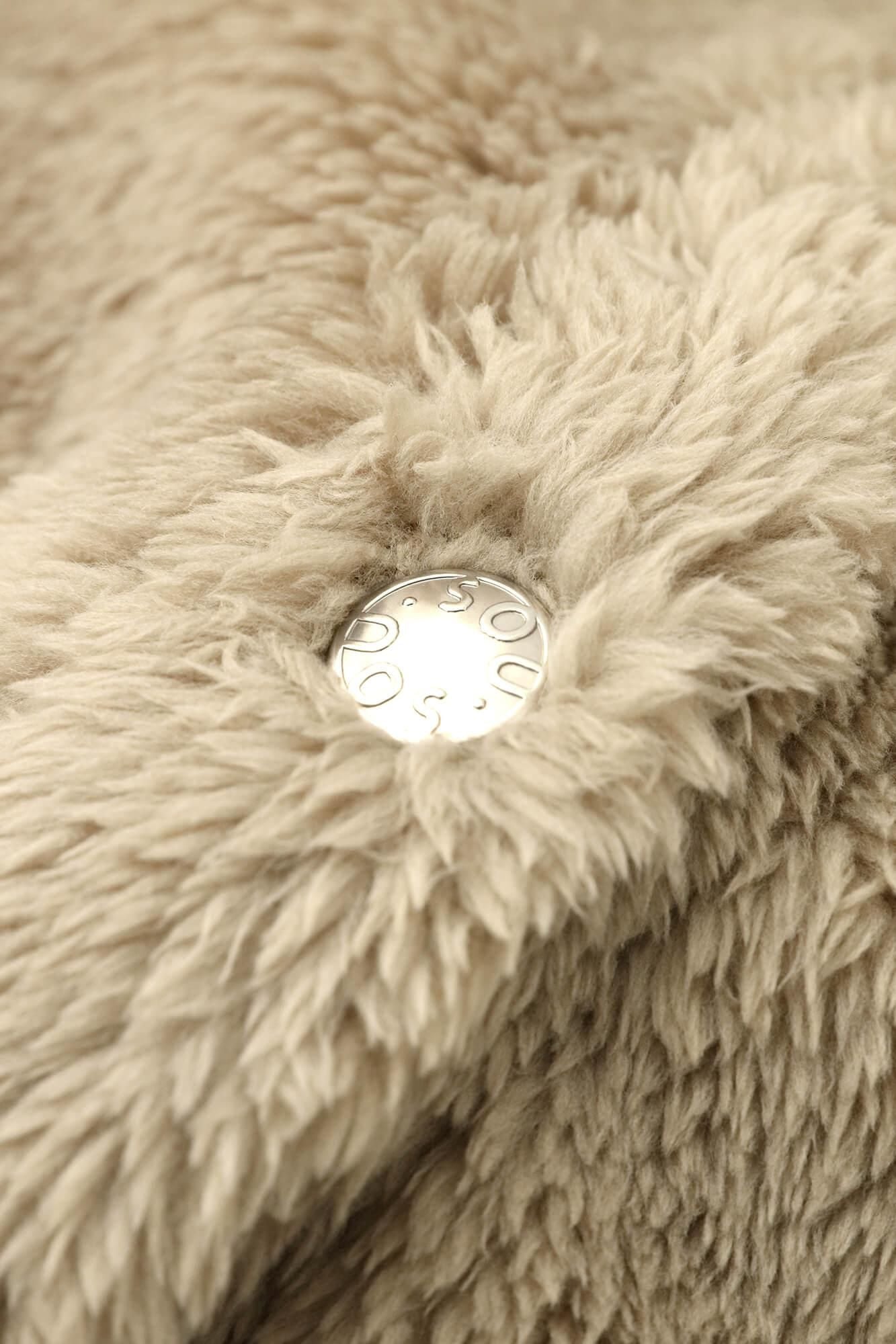 Boa V-neck Light Tunic Coat / Hazelnut Color