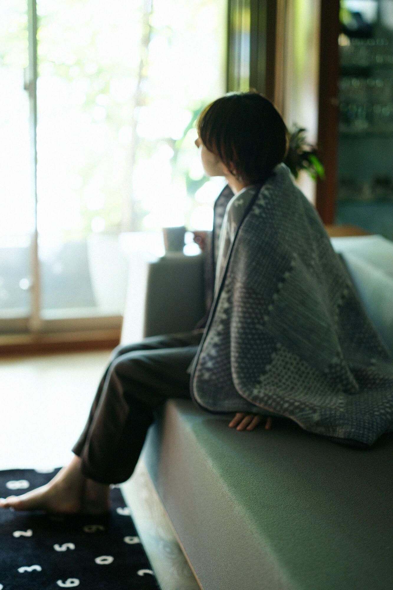 SOU・SOU×로만스 코스기 무릎담요/마가사네