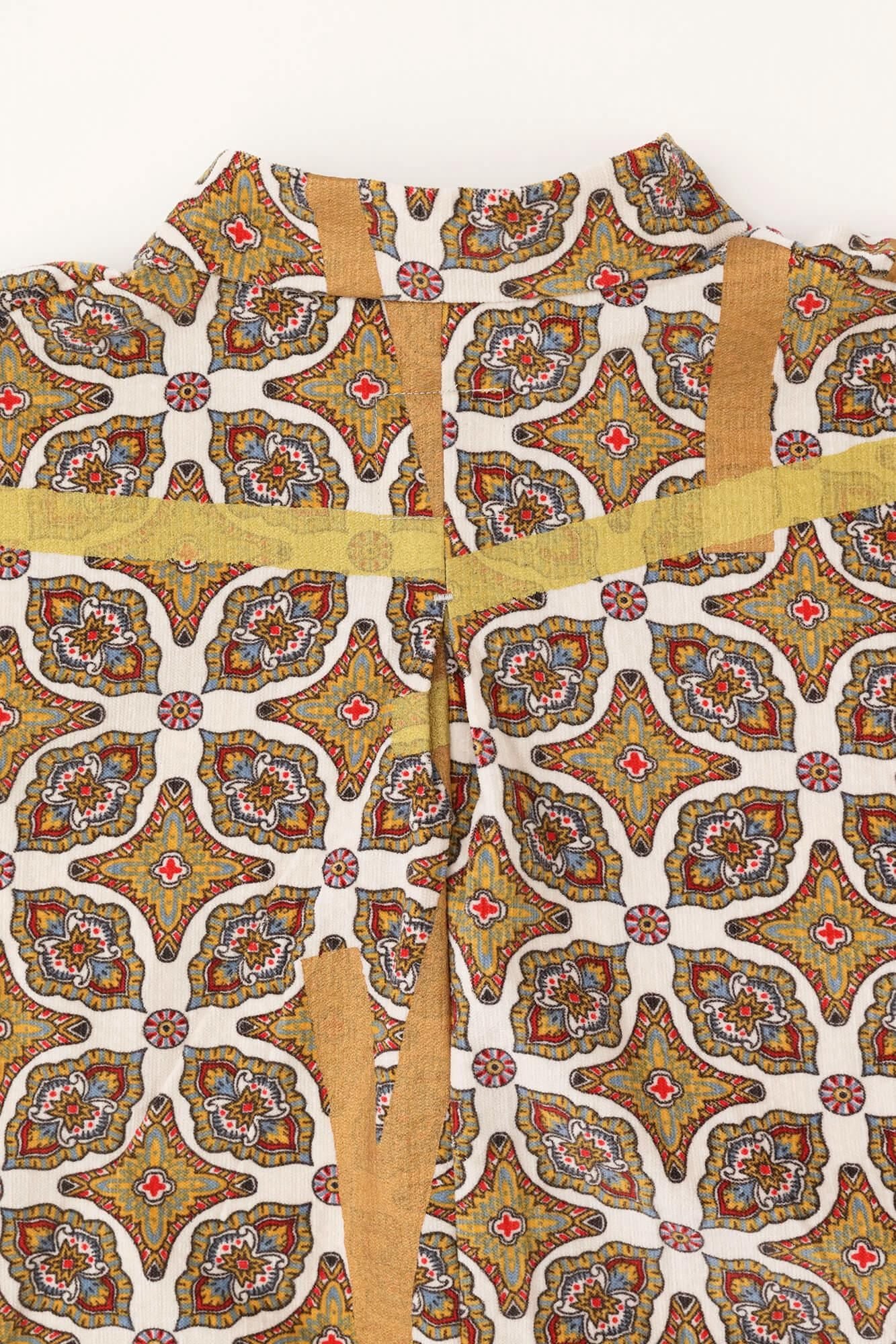 コール天 舶来文様(はくらいもんよう) 立衿(たちえり) 筒袖襯衣(つつそでしんい)/鳶(とび) 象牙色(ぞうげいろ)