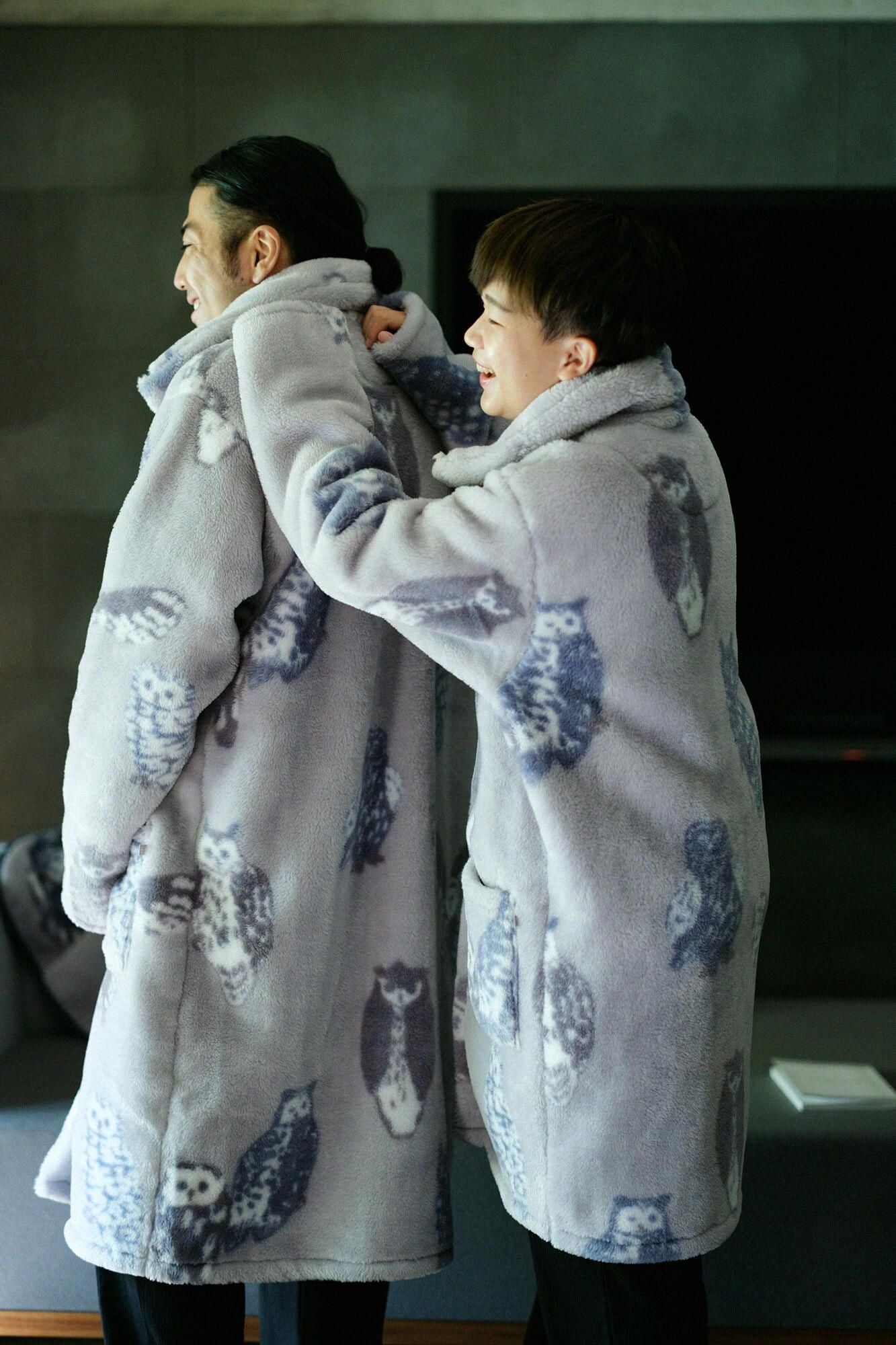 【Pre-order】【net Limited】SOU・SOU×Romance Kosugi Blanket Robe/Owl(※Scheduled to be shipped around Dec 9)