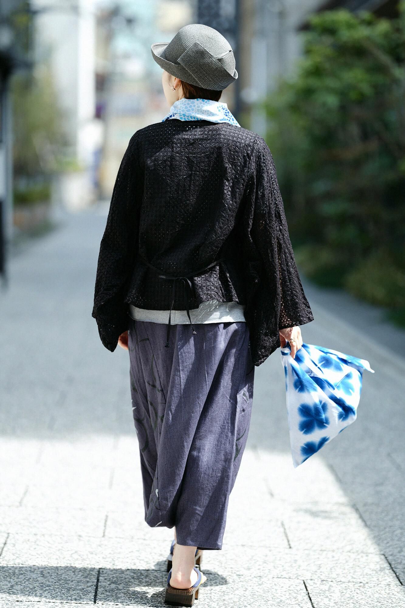 Arimatsu Narumi Tie-dye Kohabaori Eco Bag / Harisho Snowflakes 3