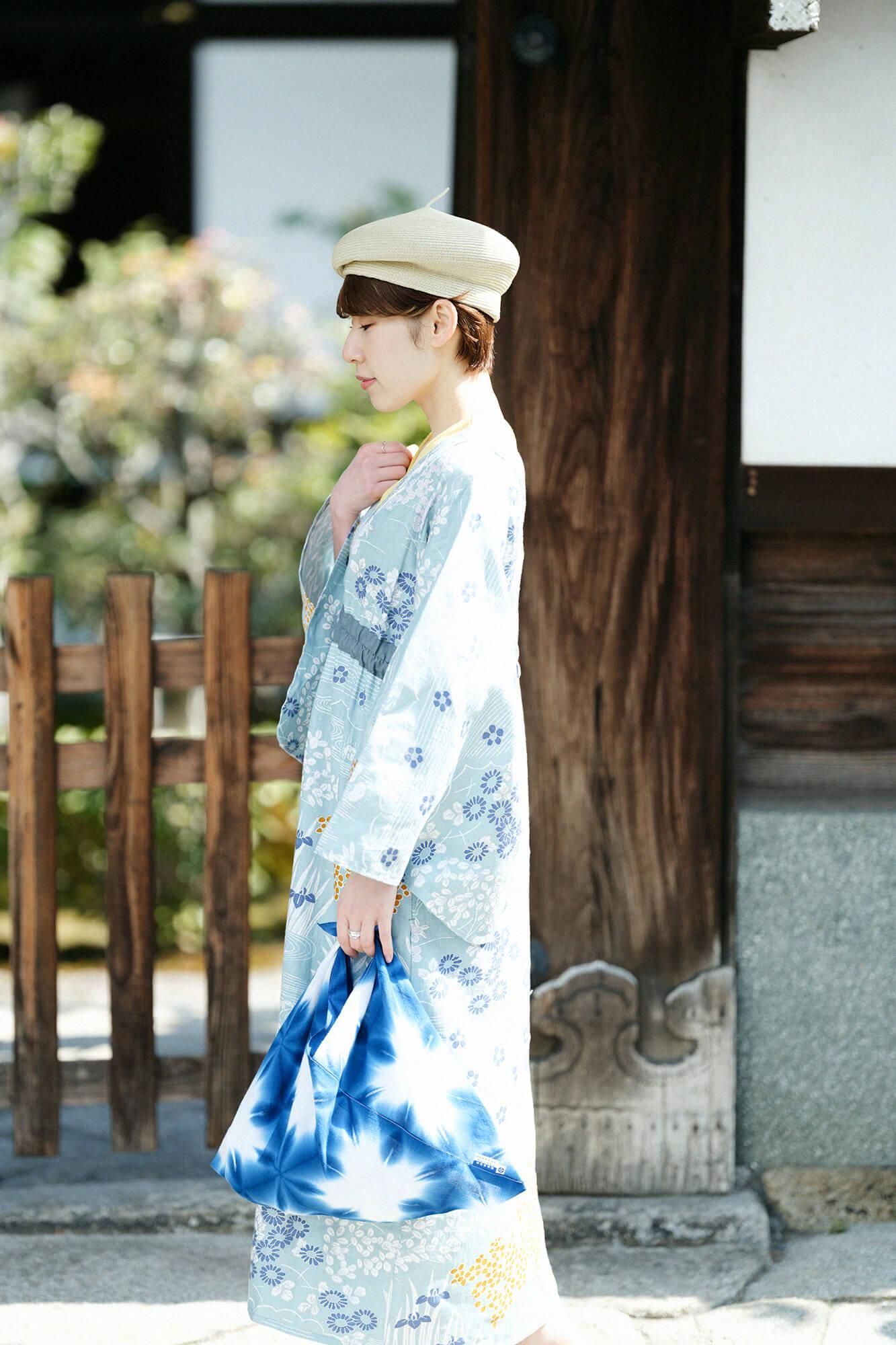 Arimatsu Narumi Tie-dye Kohabaori Eco Bag / Harisho Snowflakes 5