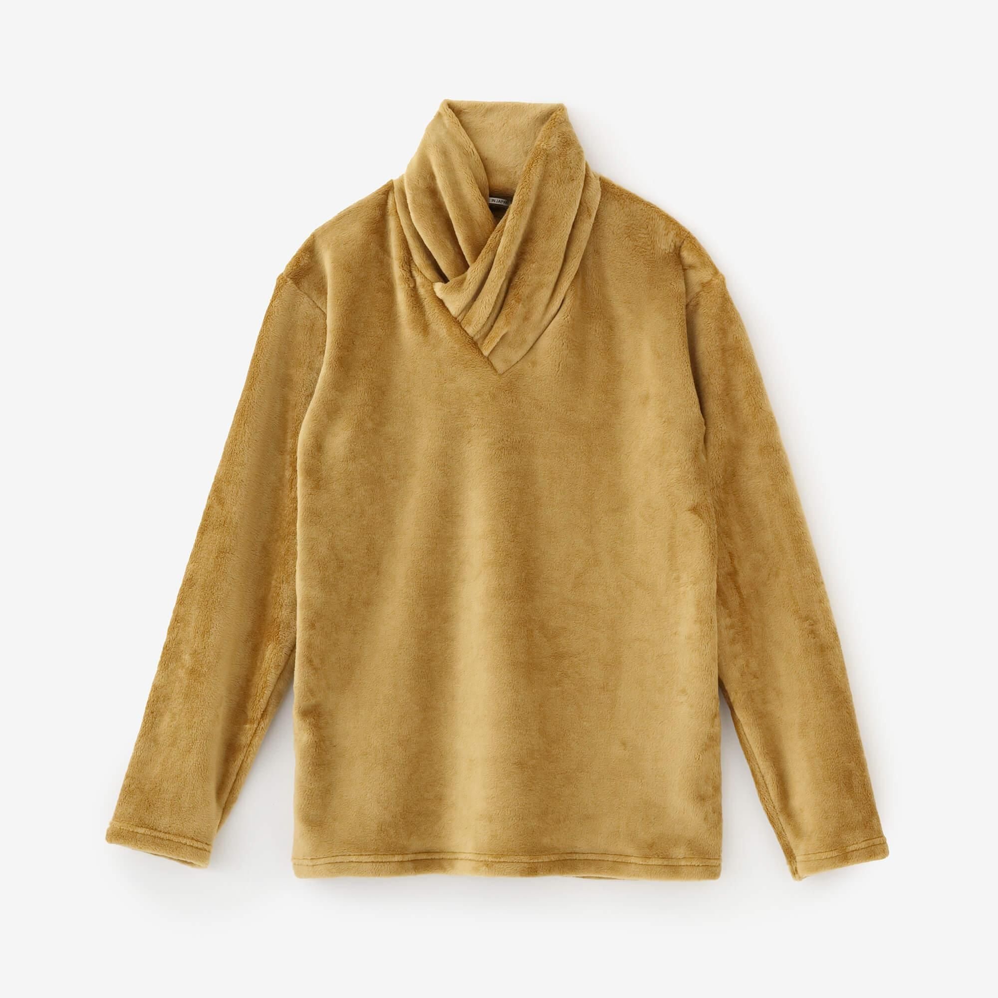 Bomber Heat (R) 天鵝絨編 高領上衣/榛果色