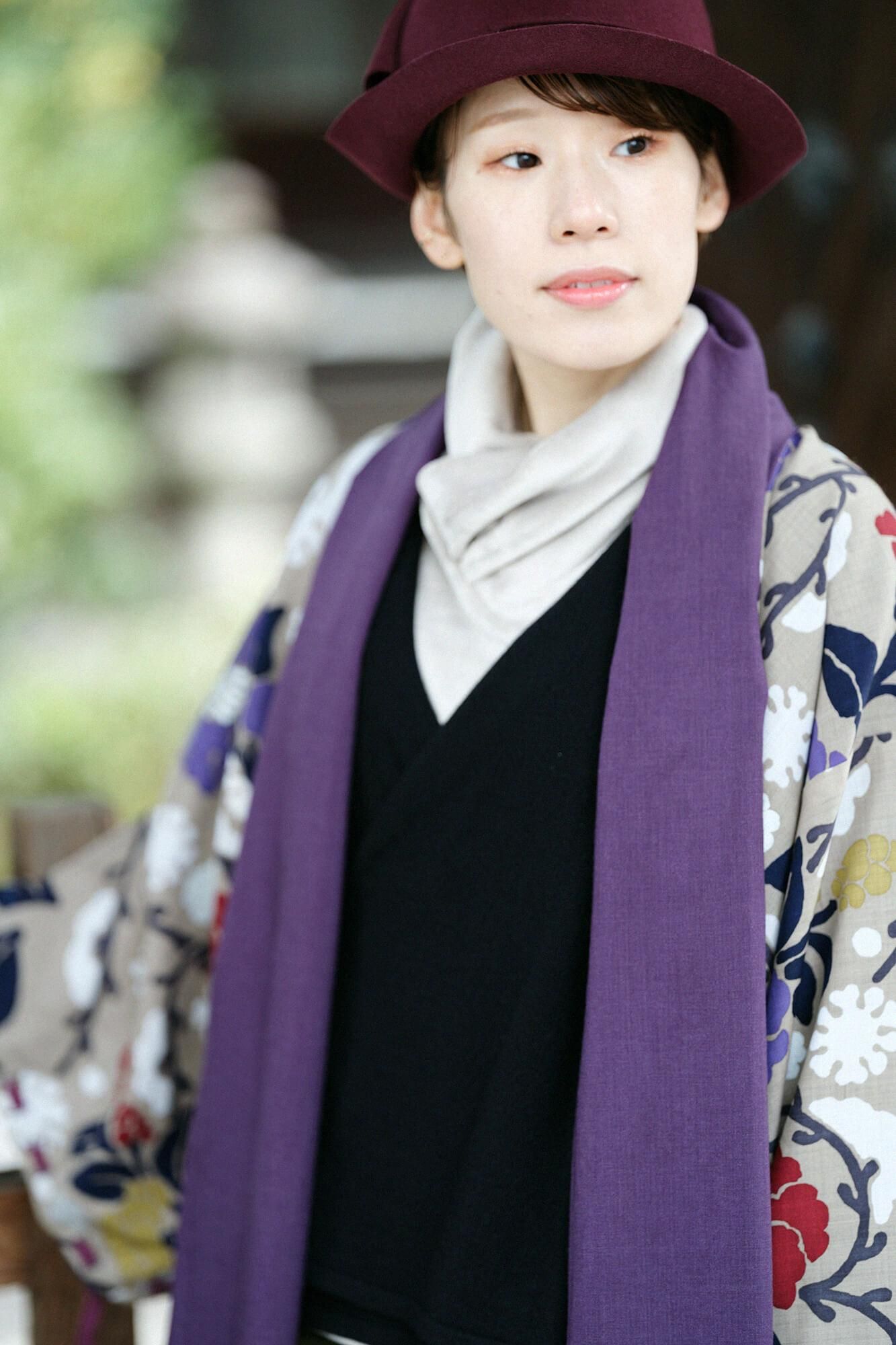 Mousseline, kyung, réversible, violet foncé, × snowmochi willow, camélia (mochi neige yanagi, tsubaki)