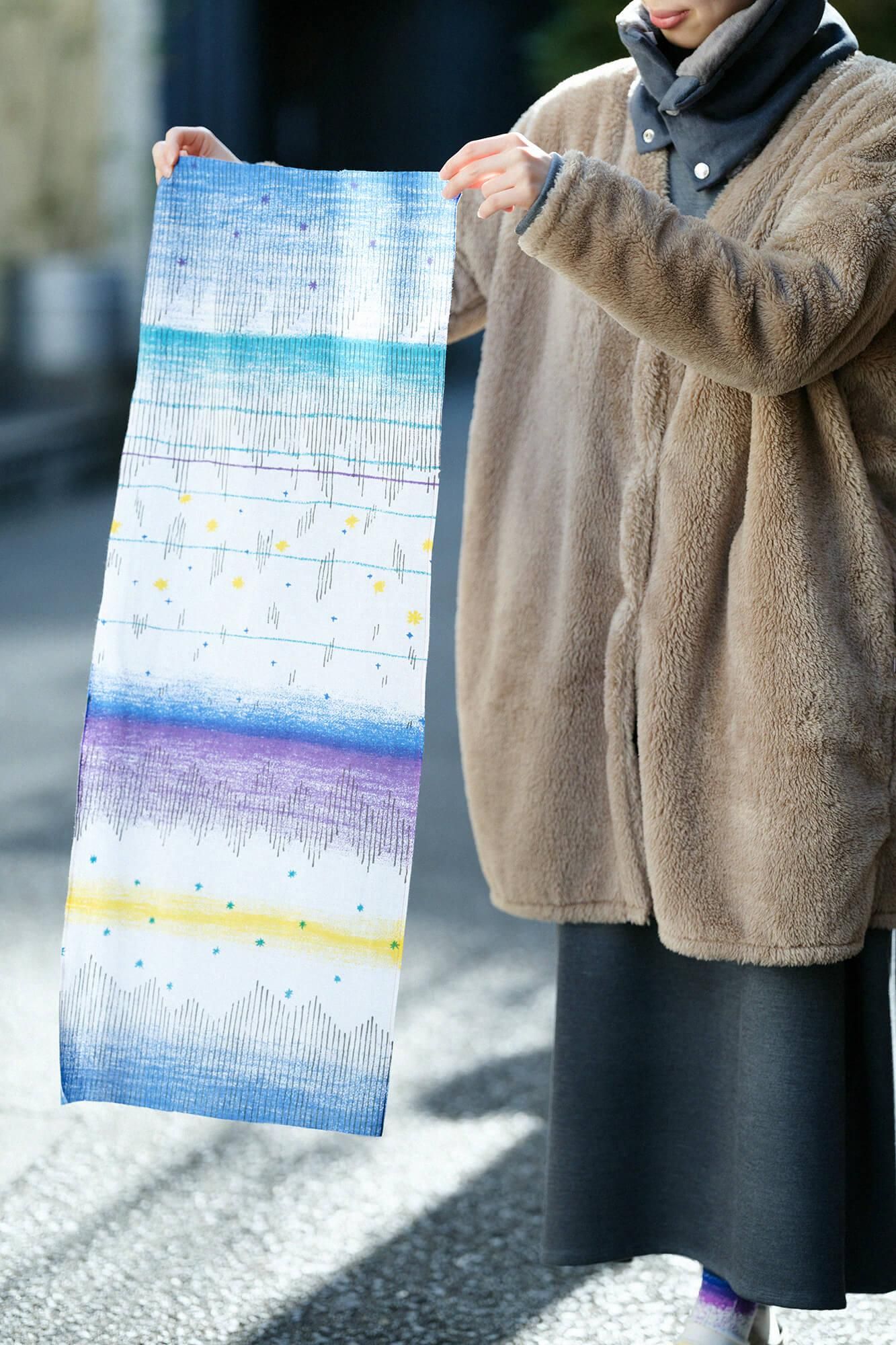 伊勢木綿 textile手ぬぐい/閉塞成冬(そらさむくふゆとなる)