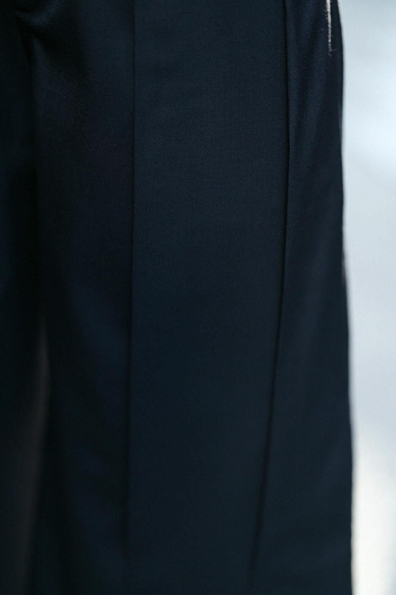 42-count Twin Yarn Combed Yarn Hakama Pants with Lining / Black