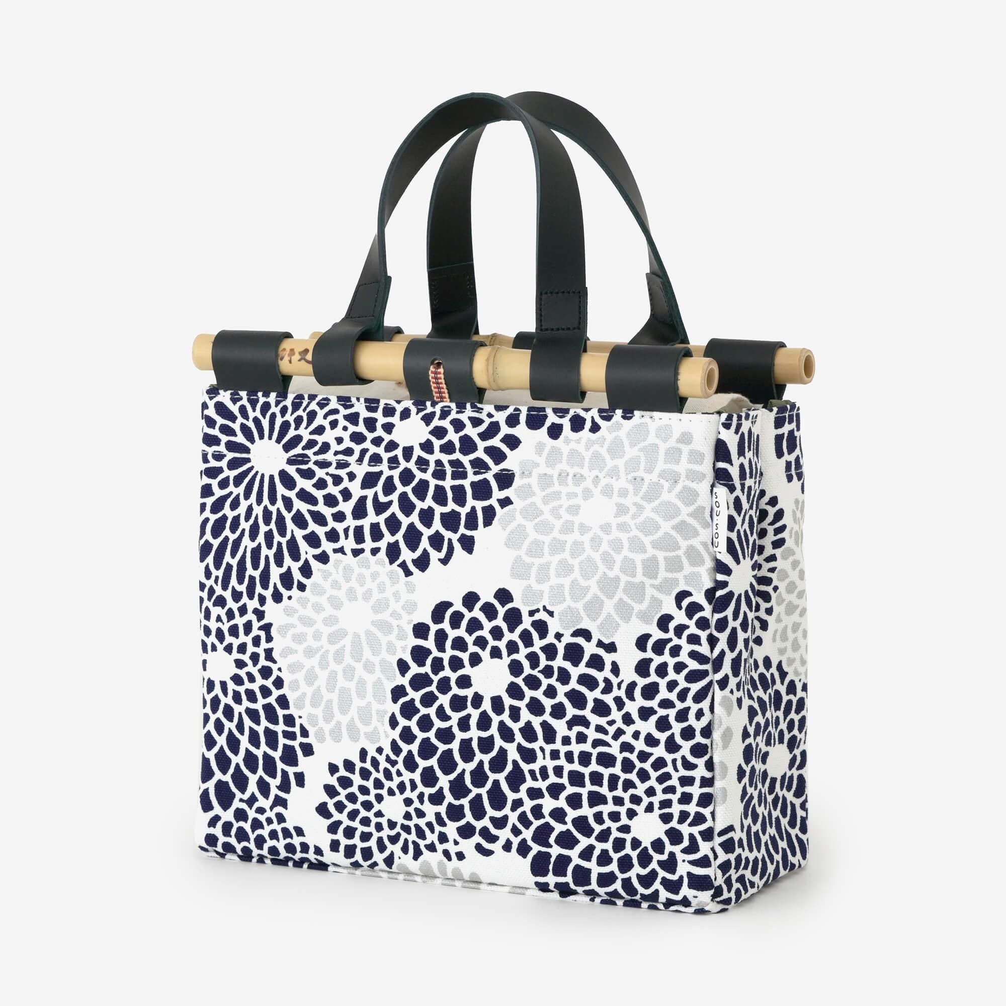 道行小筥 竹柄帆布手提包/全菊 清風2