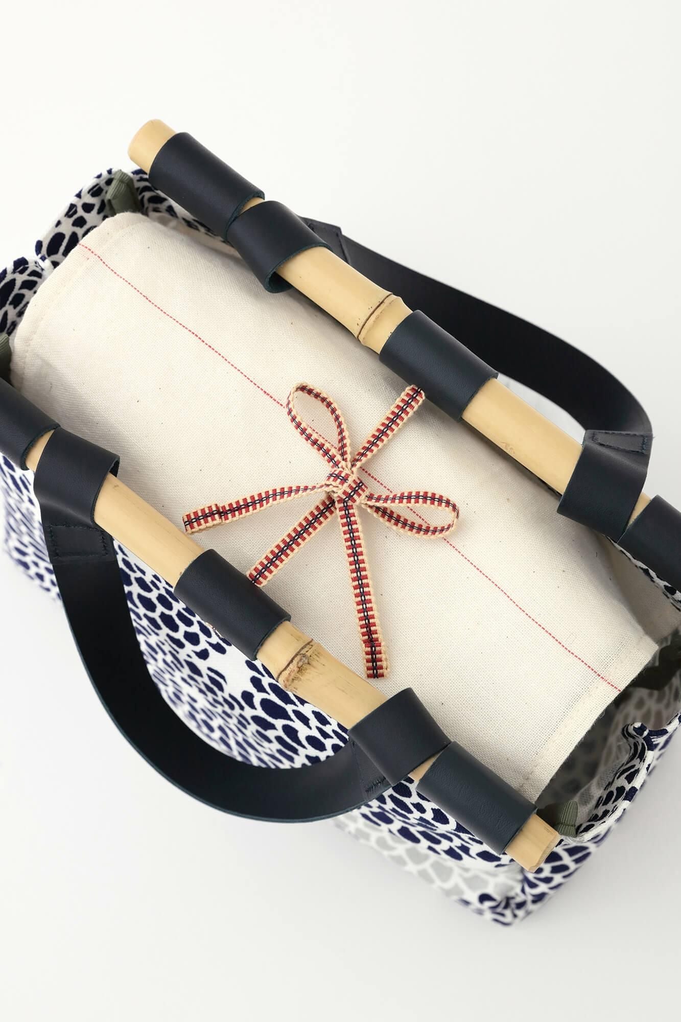 道行小筥 竹柄帆布手提包/全菊 清風2