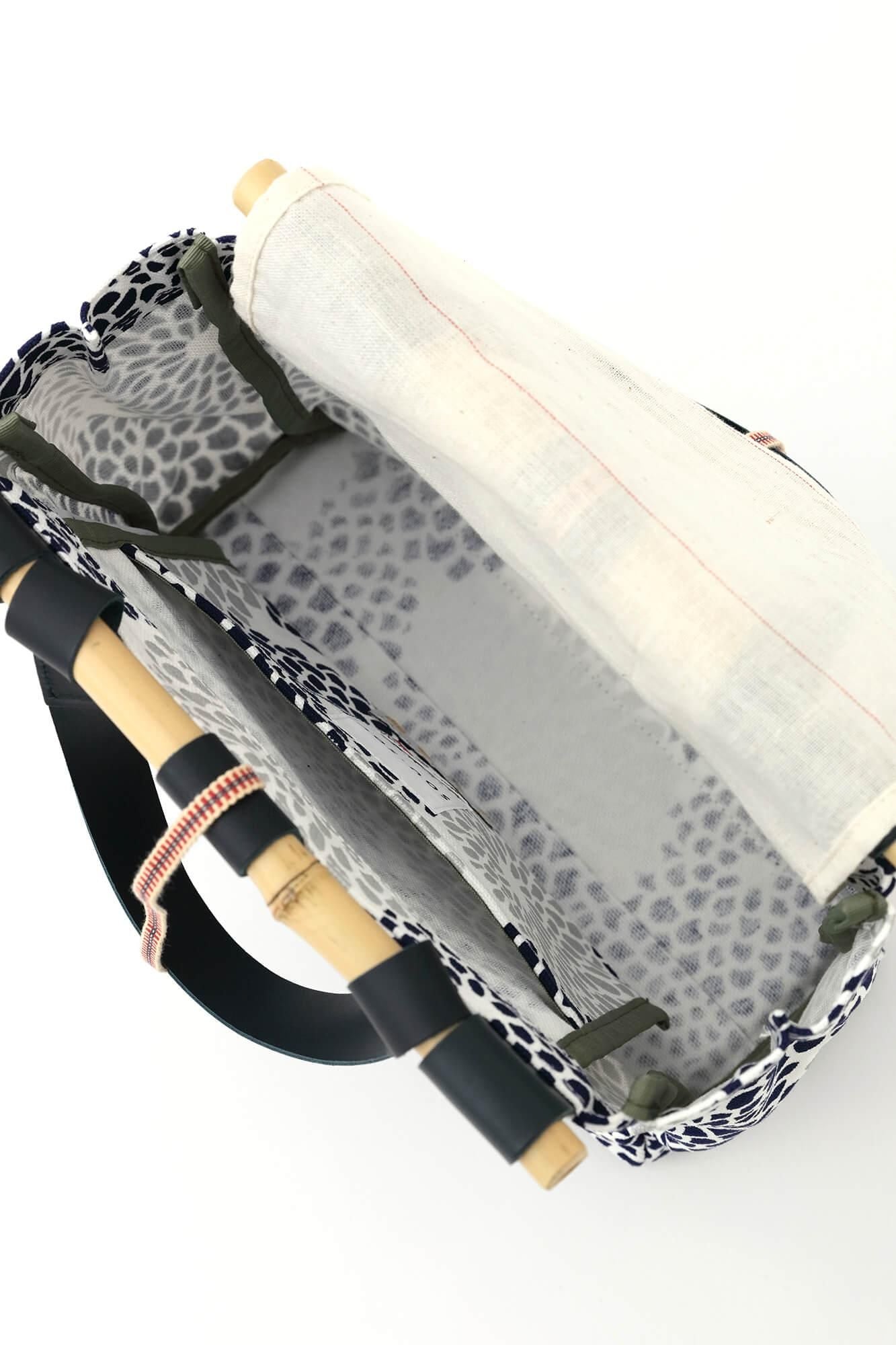 道行小筥 竹柄帆布手提包/全菊 清風2