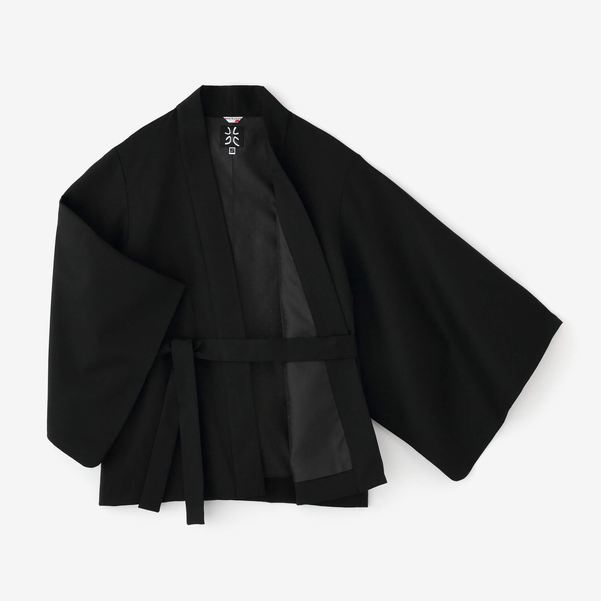 42 Count 2-ply Short Combed Yarn Short Coat with Lining / Black