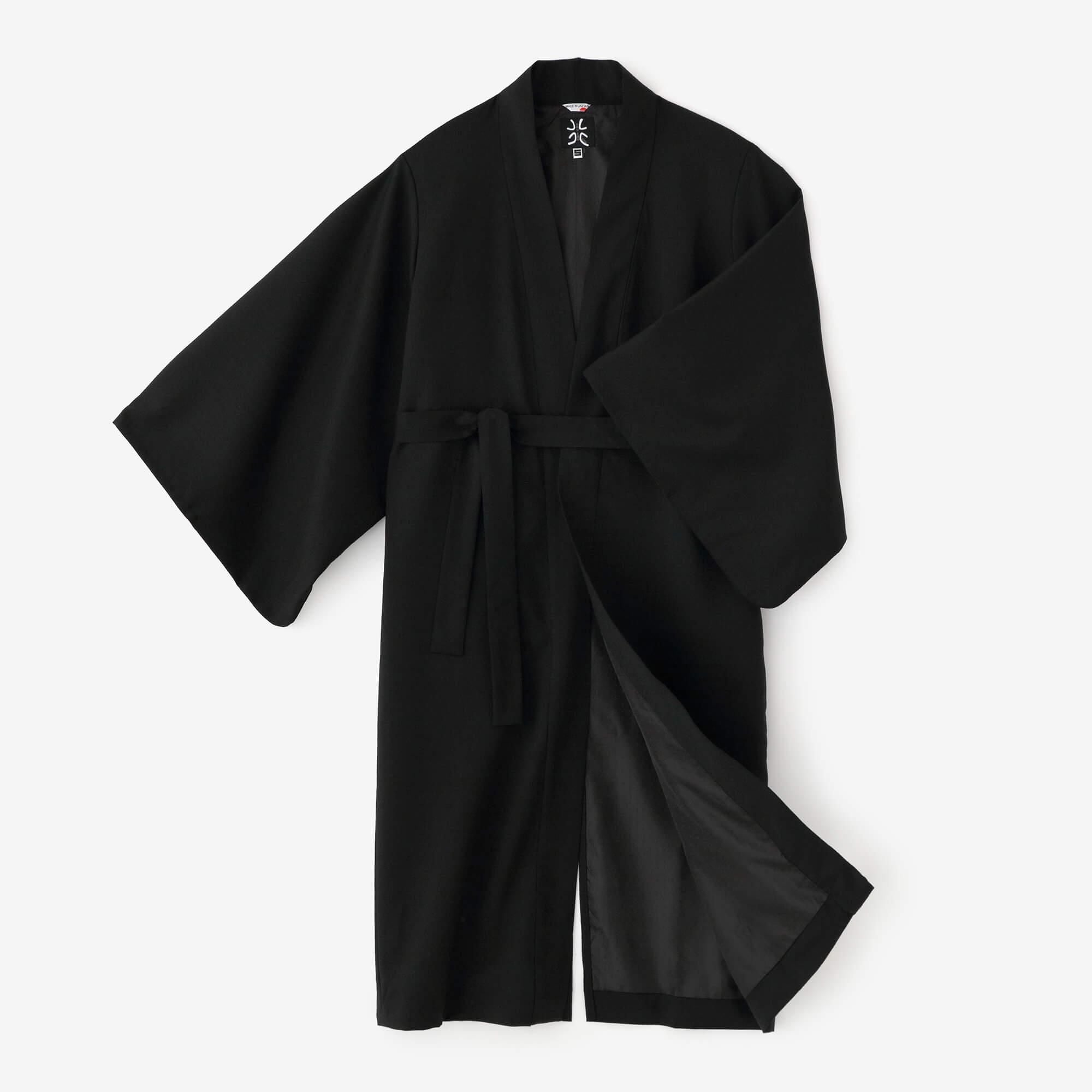 42双 梳毛(そもう) 長羽織(ながばおり) 袷(あわせ)/濡羽色(ぬればいろ)