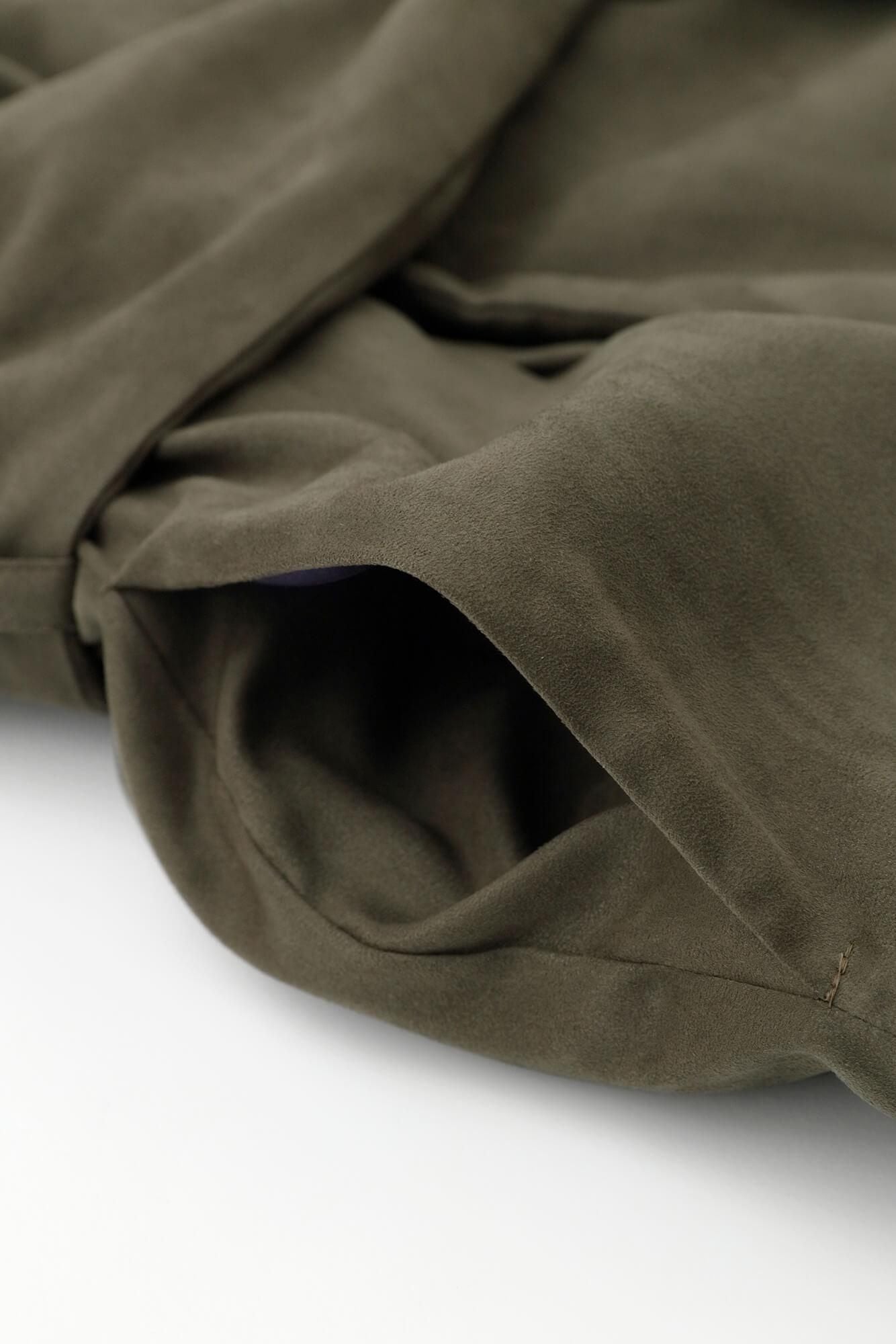 仿麂皮 丹前外套 夾棉 附裡襯/黄枯茶色×雲間菊