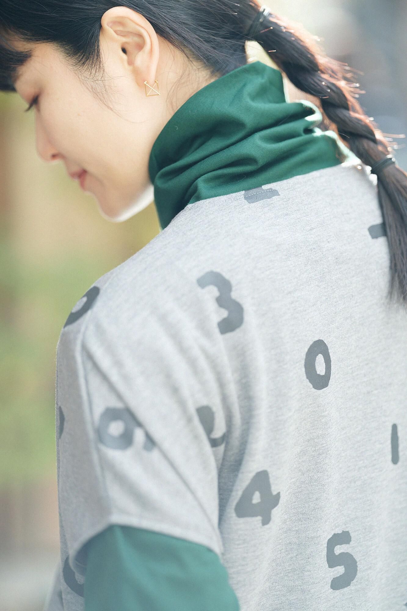 羊毛混合物,双面针织(ryomen ami)矩形长袍(chohokei)肩线/so-su-u mokuzumi(mokuzumi)