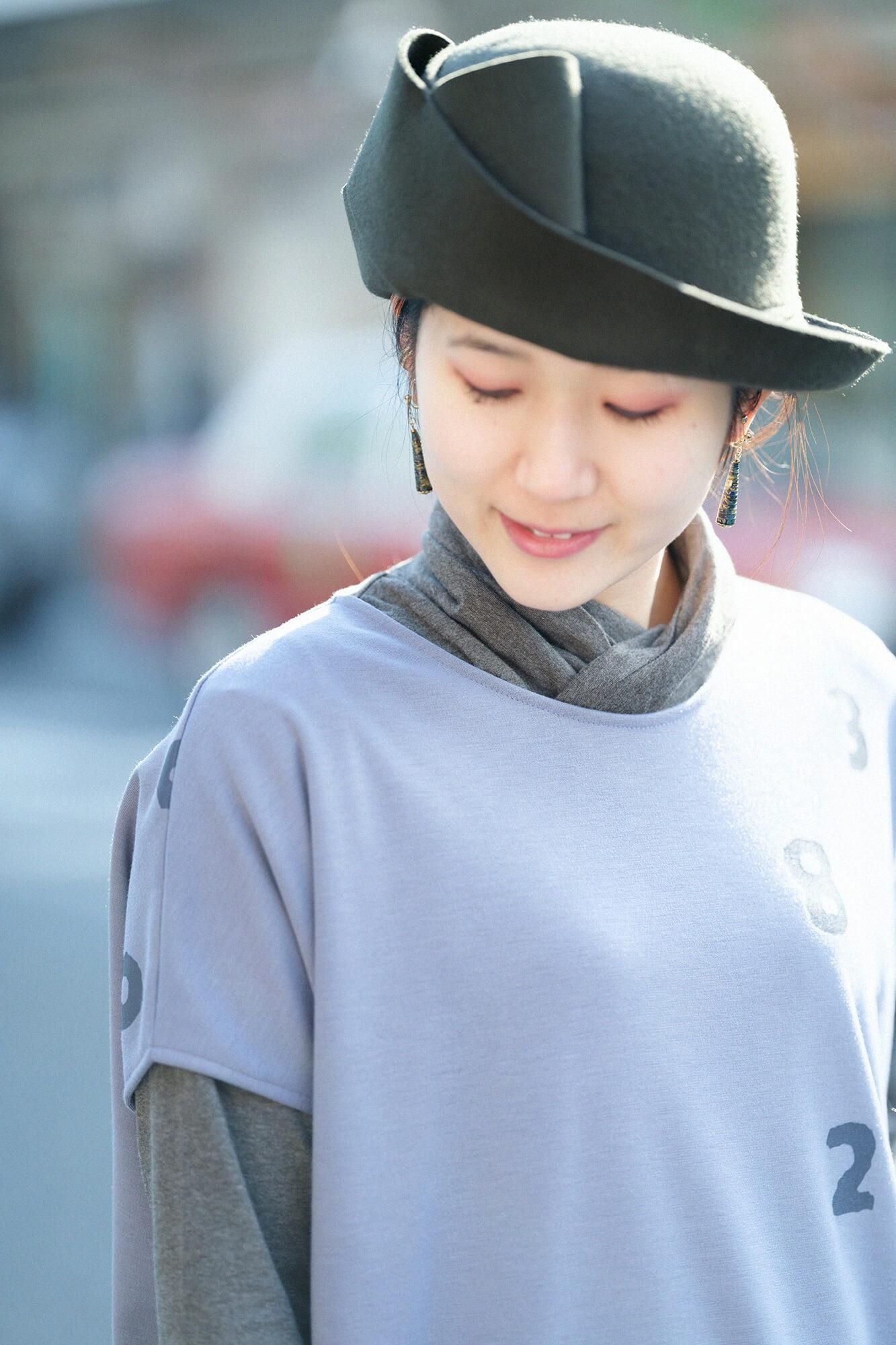 羊毛混合物,双面,矩形长袍,肩系,SO-SU-U和边缘,Hanada Nezu