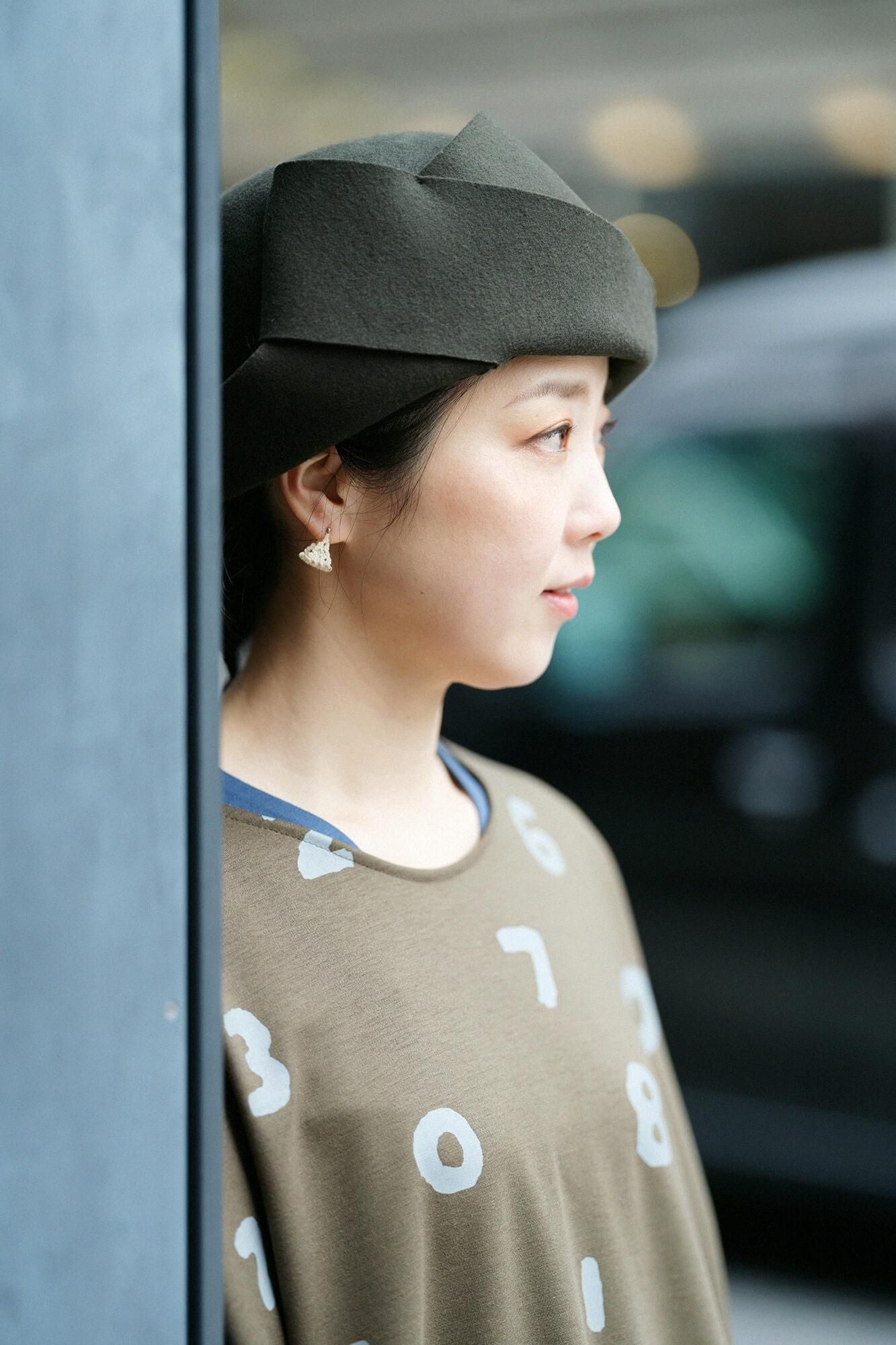 羊毛混合物,双面(ryomen ami),矩形长袍,肩线,su-u,sea Matsucha