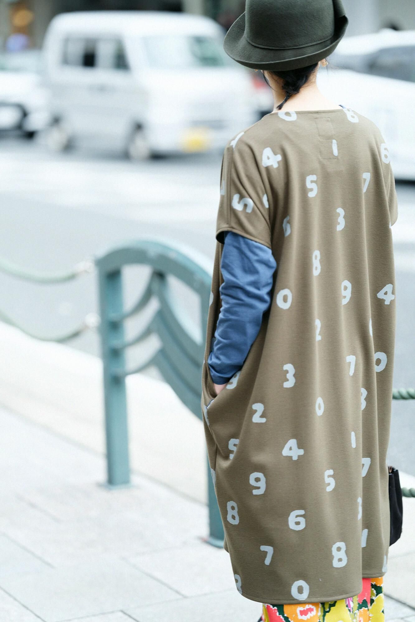 羊毛混合物,双面(ryomen ami),矩形长袍,肩线,su-u,sea Matsucha