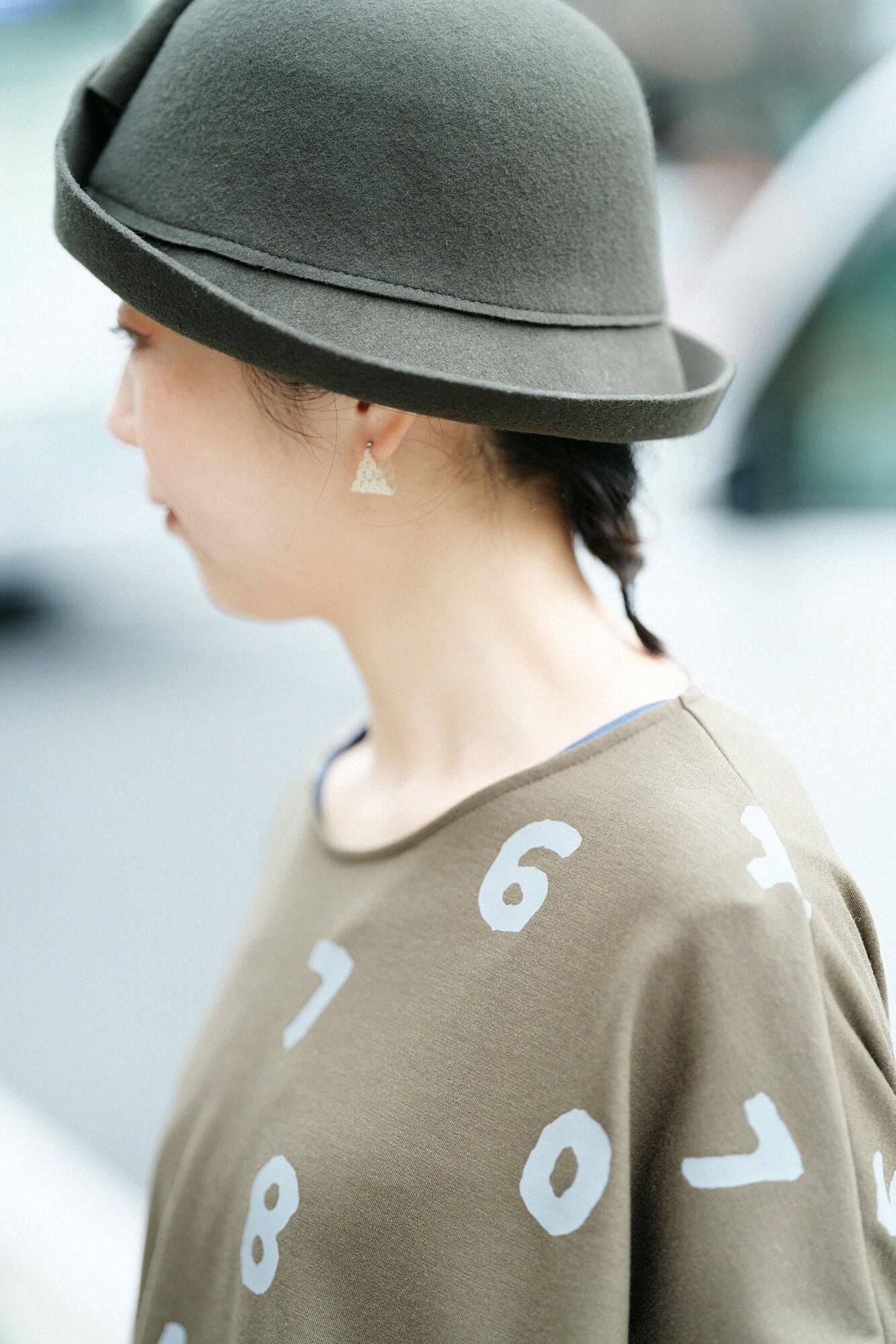 羊毛混合物,双面(ryomen ami),矩形长袍,肩线,su-u,sea Matsucha