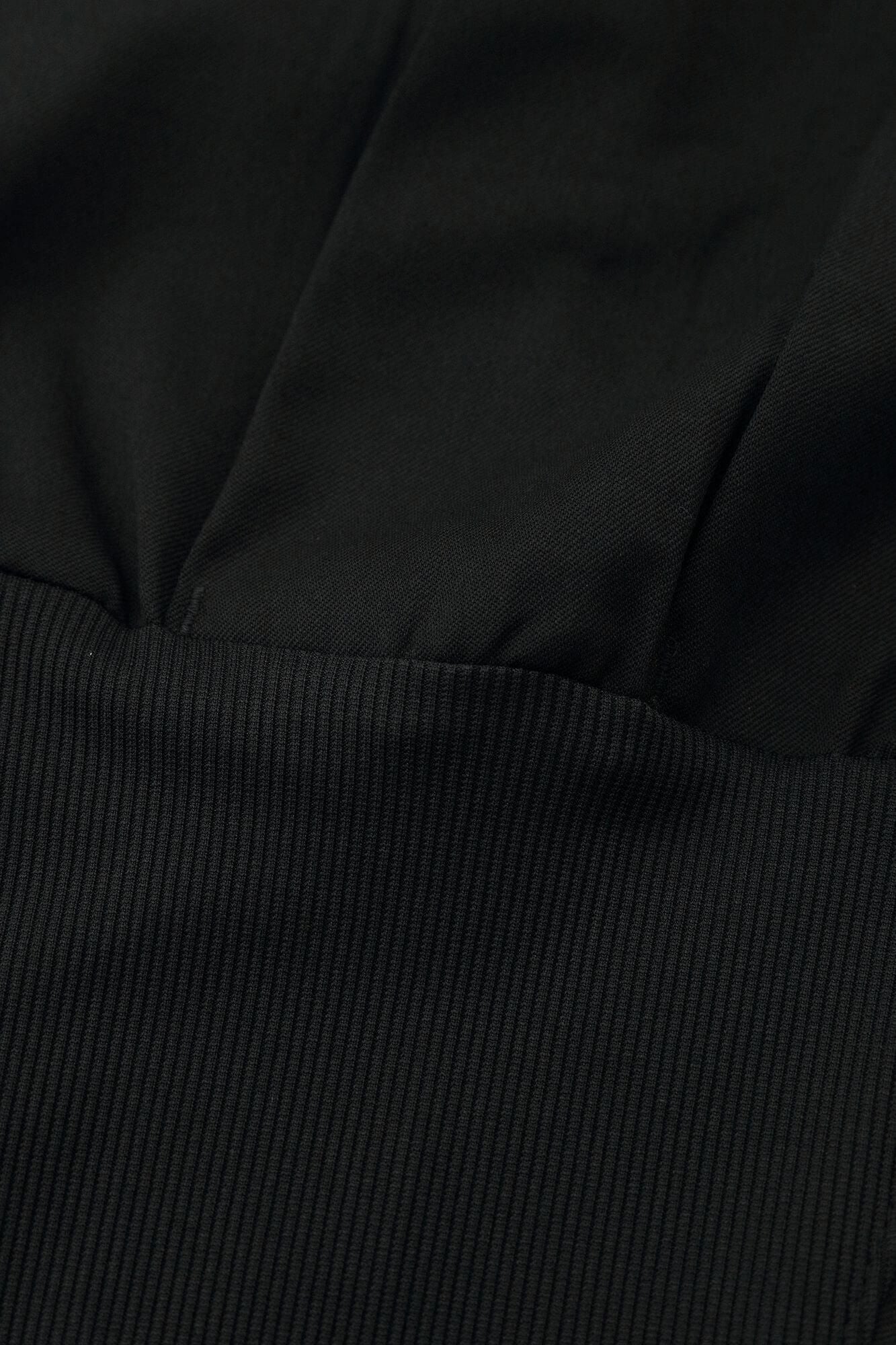 42雙線 梳毛 裁付袴型褲/黑色