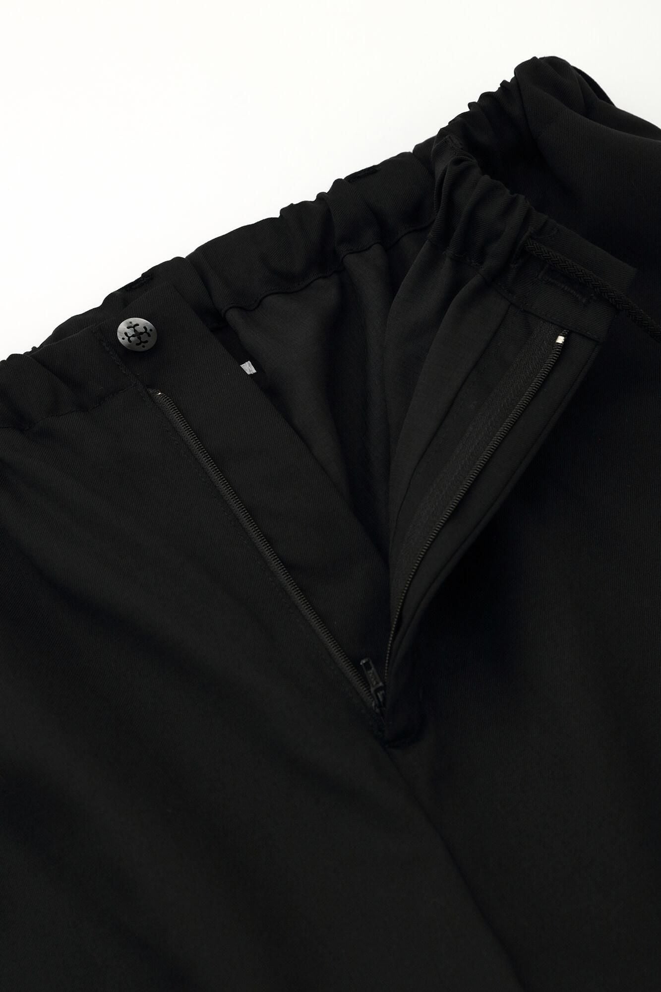 42雙線 梳毛 聊 哈倫褲/黑色