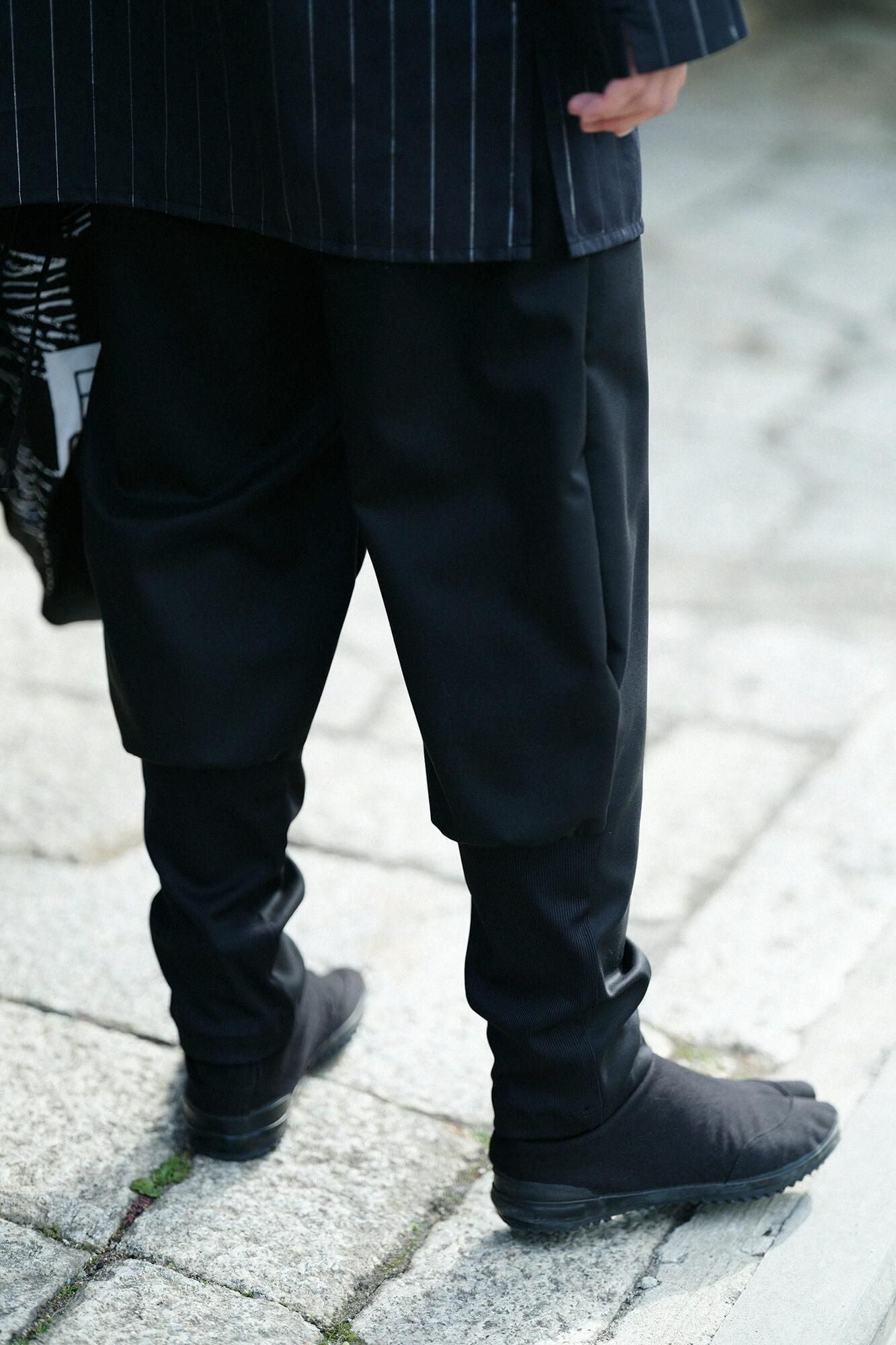 42雙線 梳毛 聊 哈倫褲/黑色