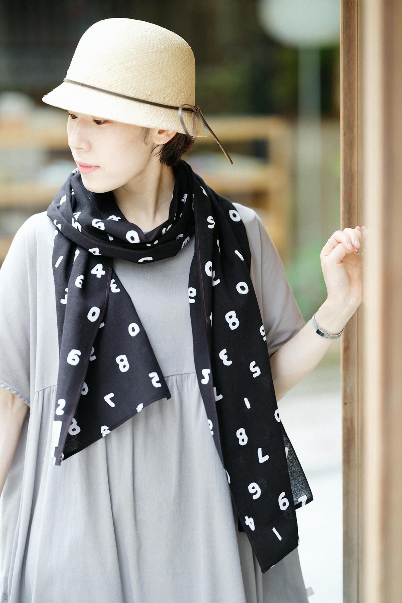 伊勢木棉 圍巾/SO-SU-U十數圍巾 黑色 2