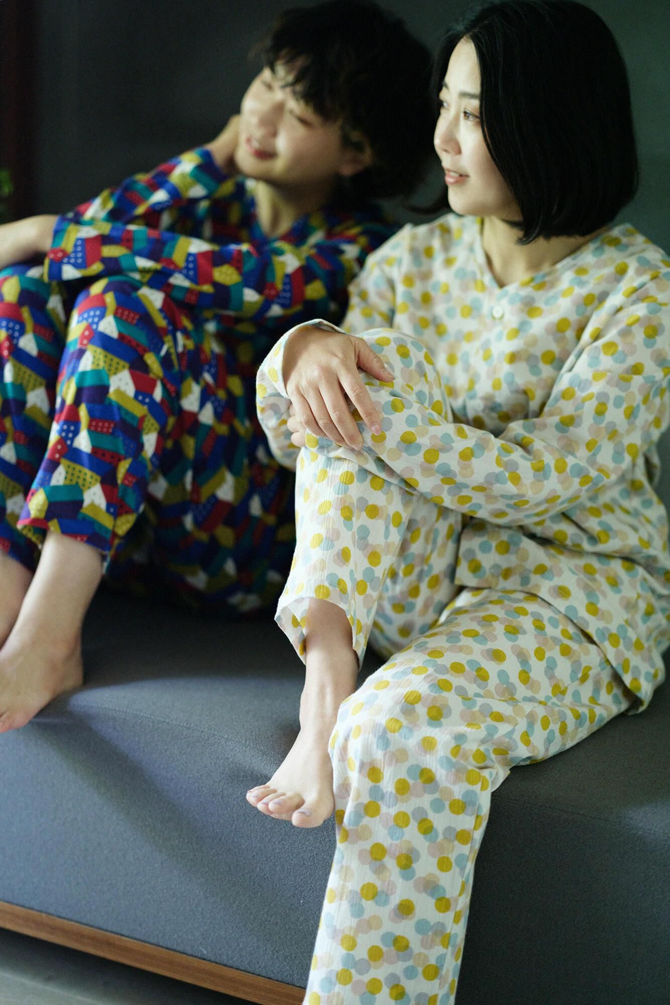 高島縮棉 20/20 圖案紋樣居家服/玻璃珠2