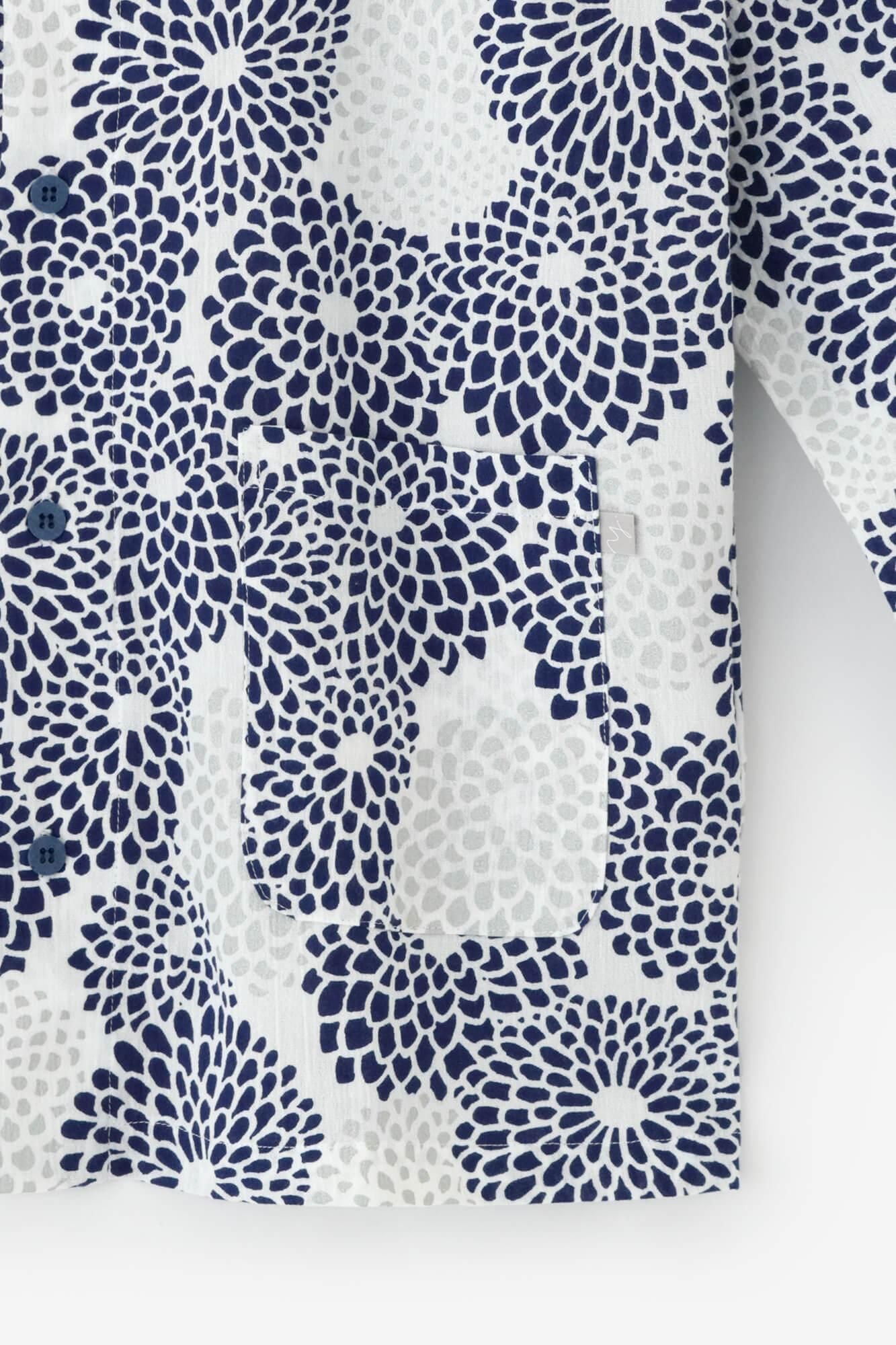 高島縮棉 20/20 圖案紋樣居家服/全菊 清風2