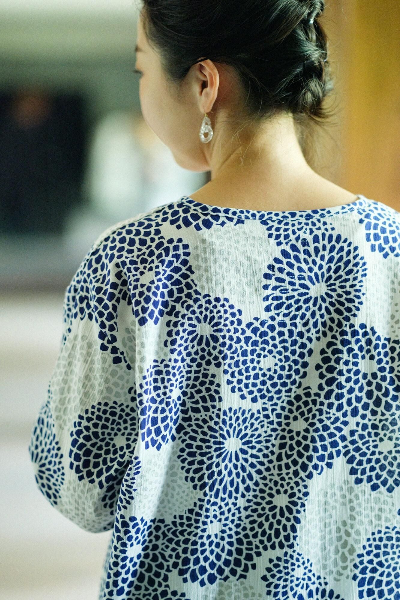 高島縮棉 20/20 圖案紋樣居家服/全菊 清風2