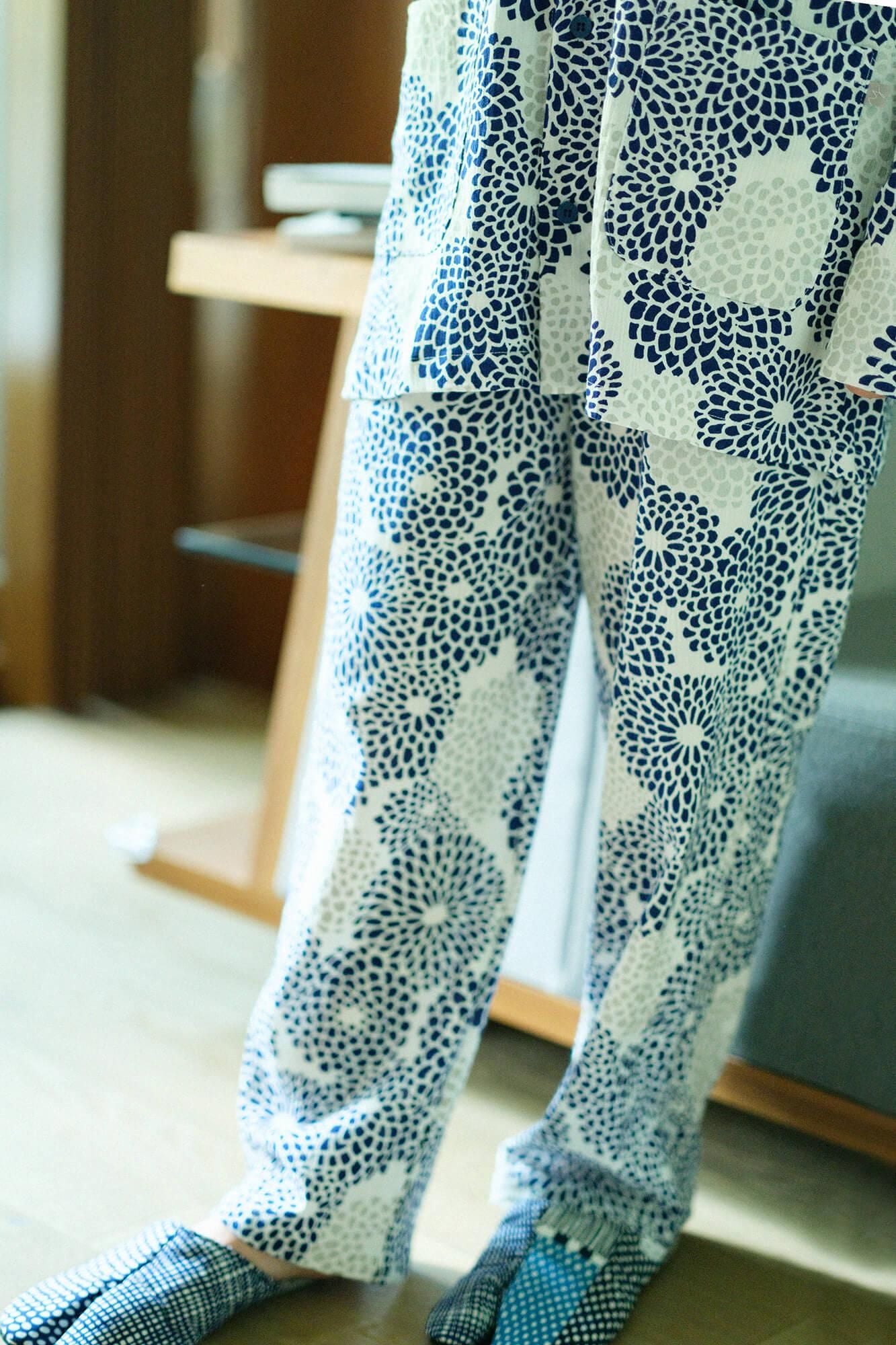 高島縮棉 20/20 圖案紋樣居家服/全菊 清風2