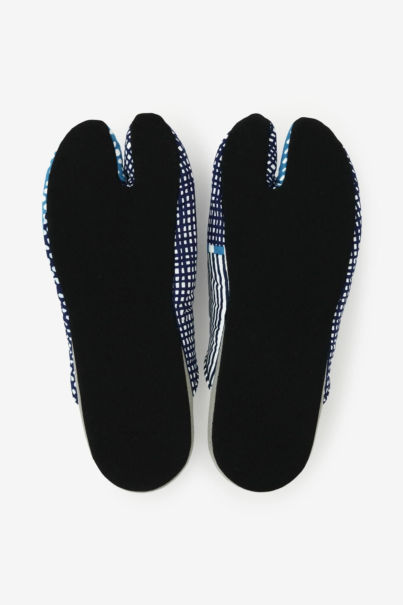 窄版室內分趾拖鞋/點線 青和