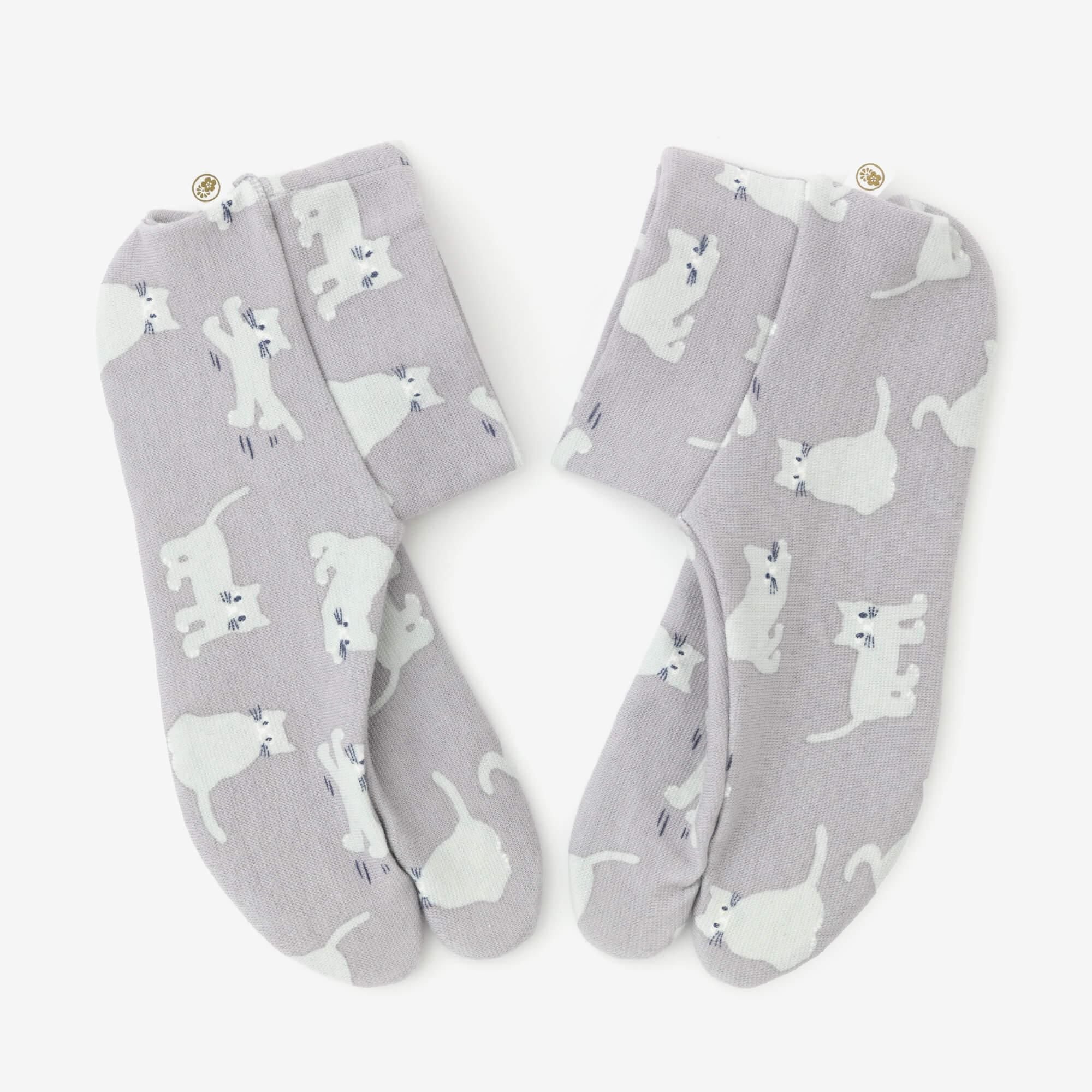 Stretchable Cotton Tabi Socks/Cat ※Non-slip Sole