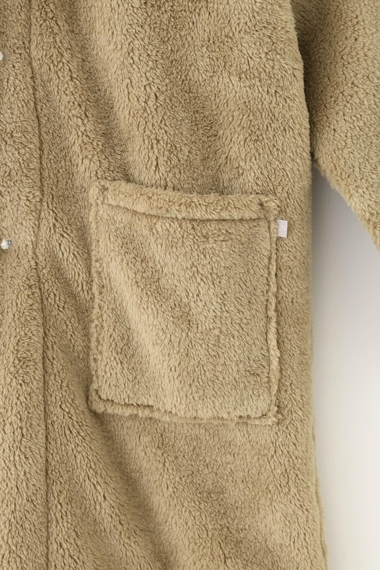 仿毛長袍/榛果色