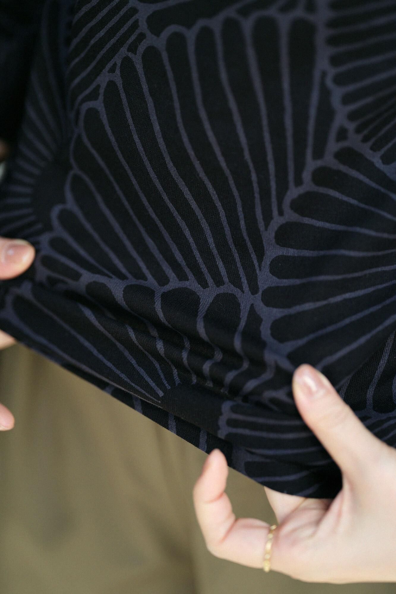 高島縮棉 40/40 和服領上衣/菊扇