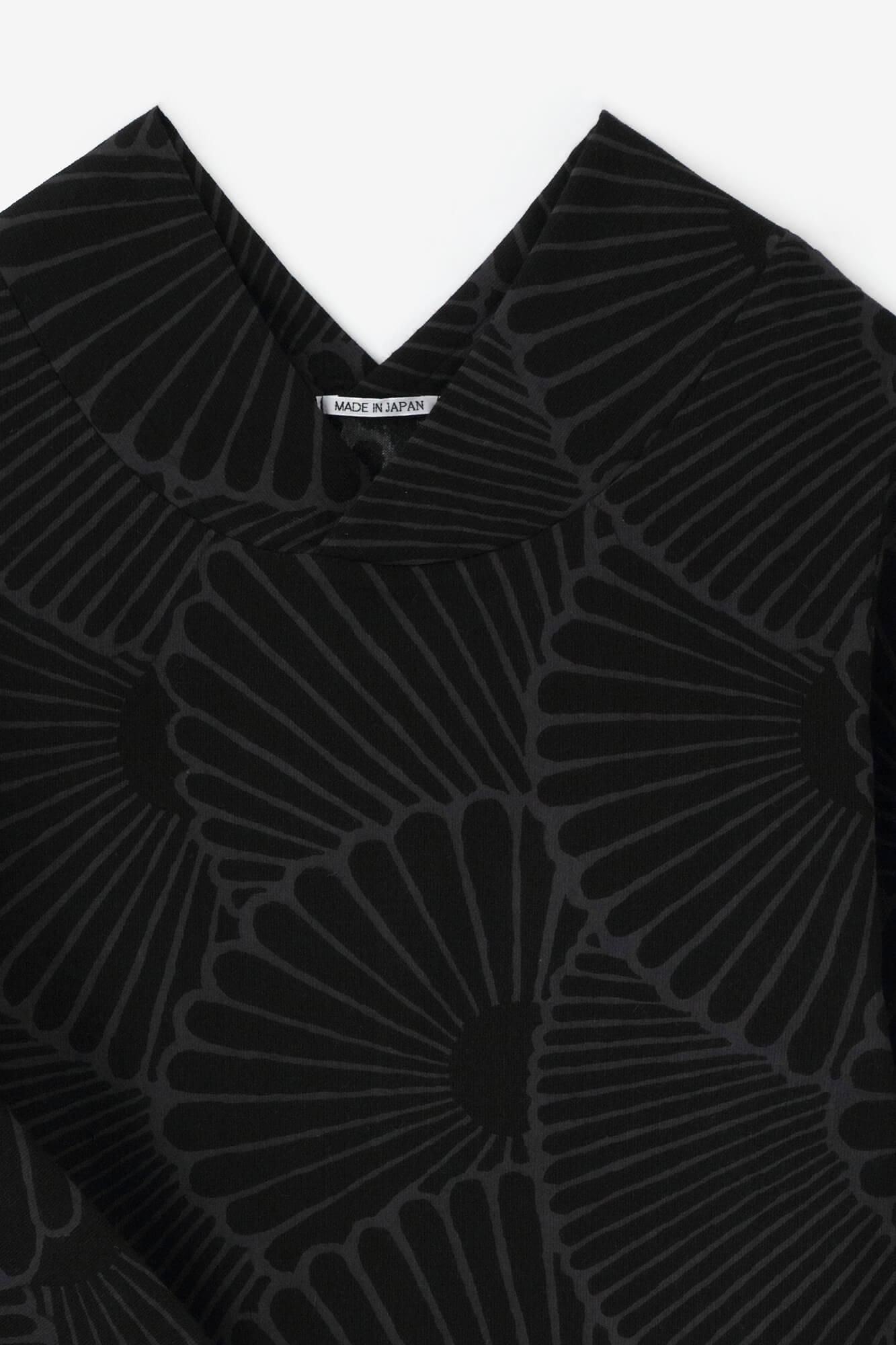 高島縮棉 40/40 和服領上衣/菊扇