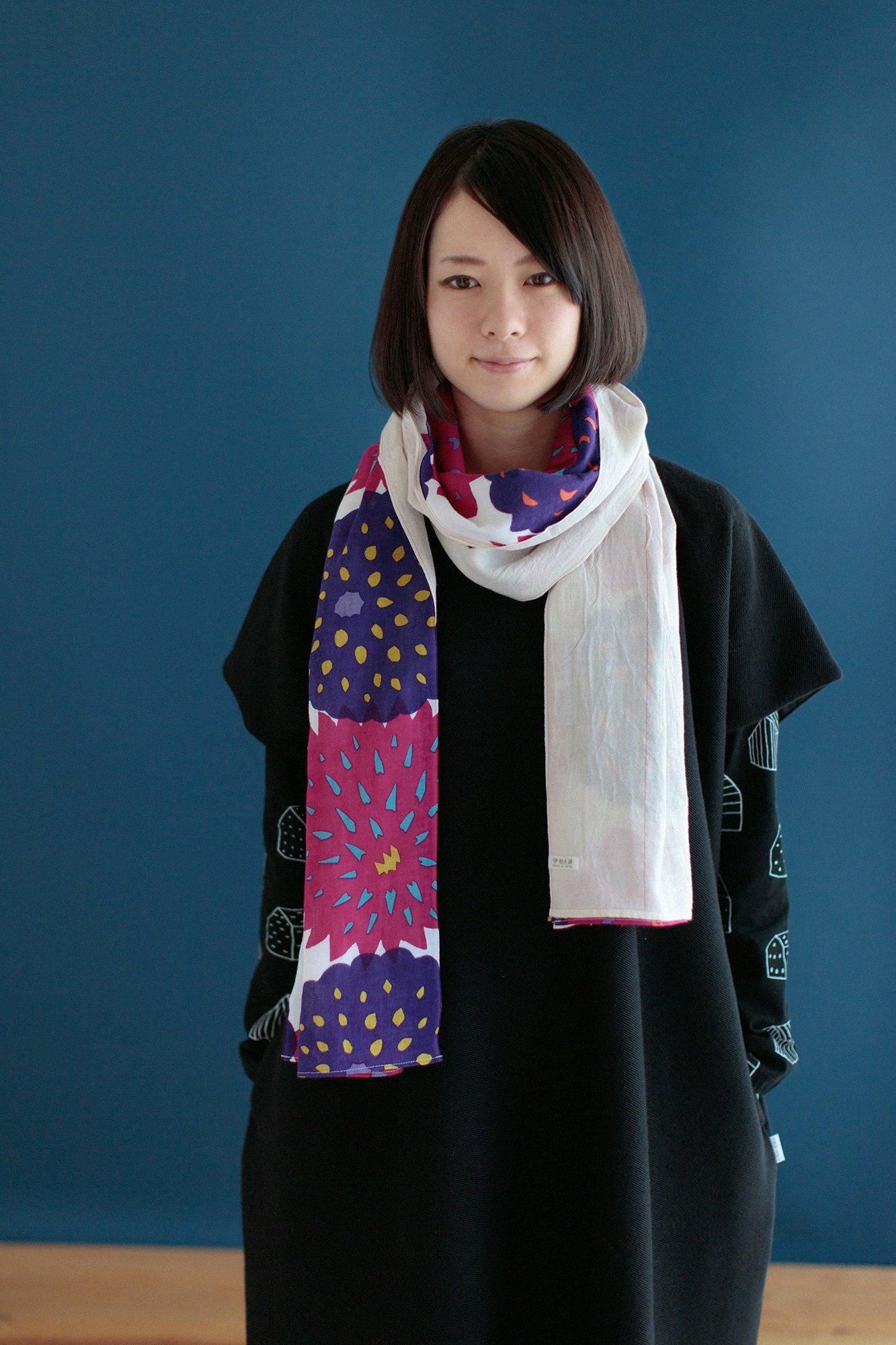 伊勢木棉 圍巾/天竺牡丹2