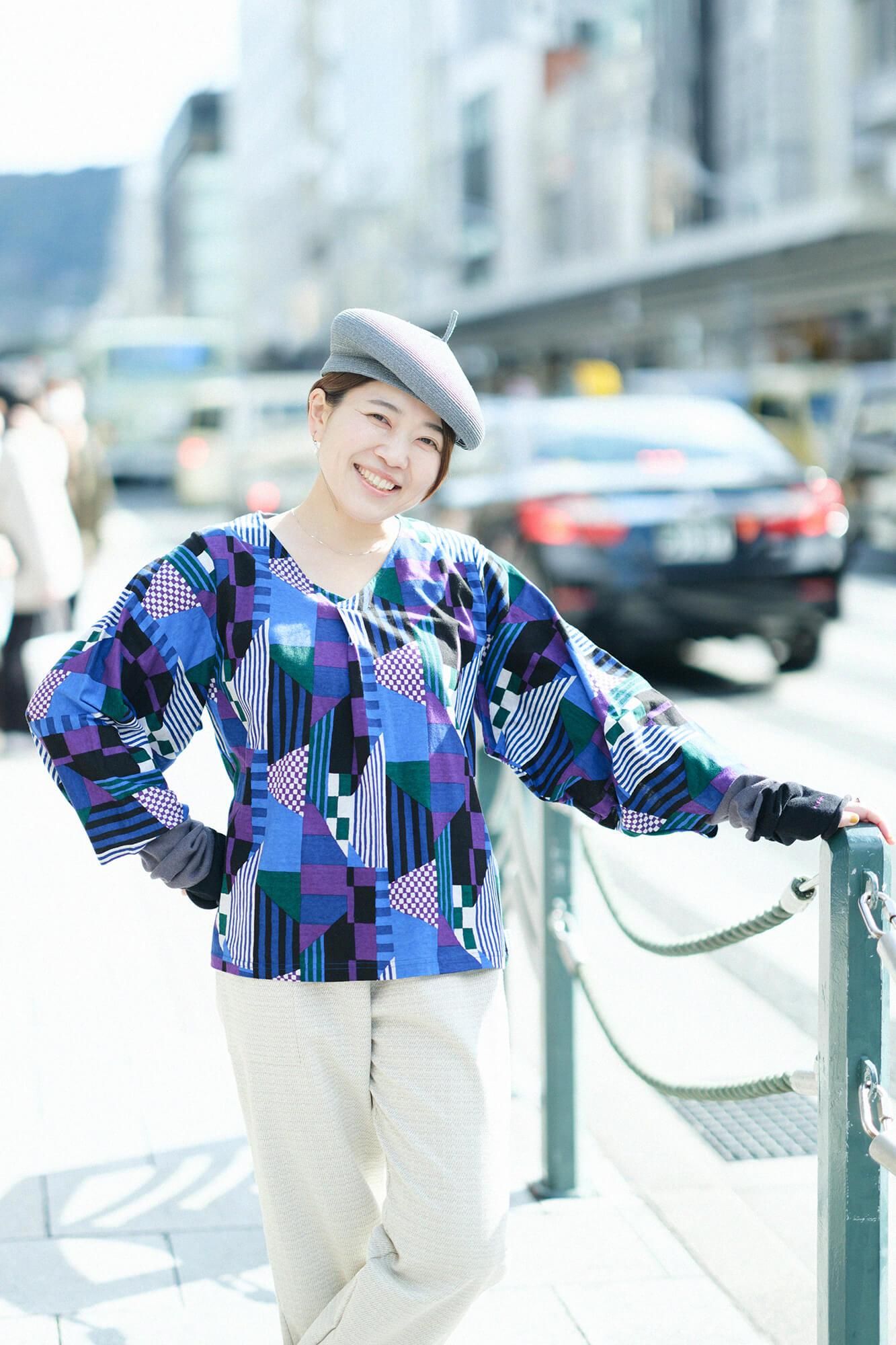 Naginata Pleated Shirt / Geometric Pattern