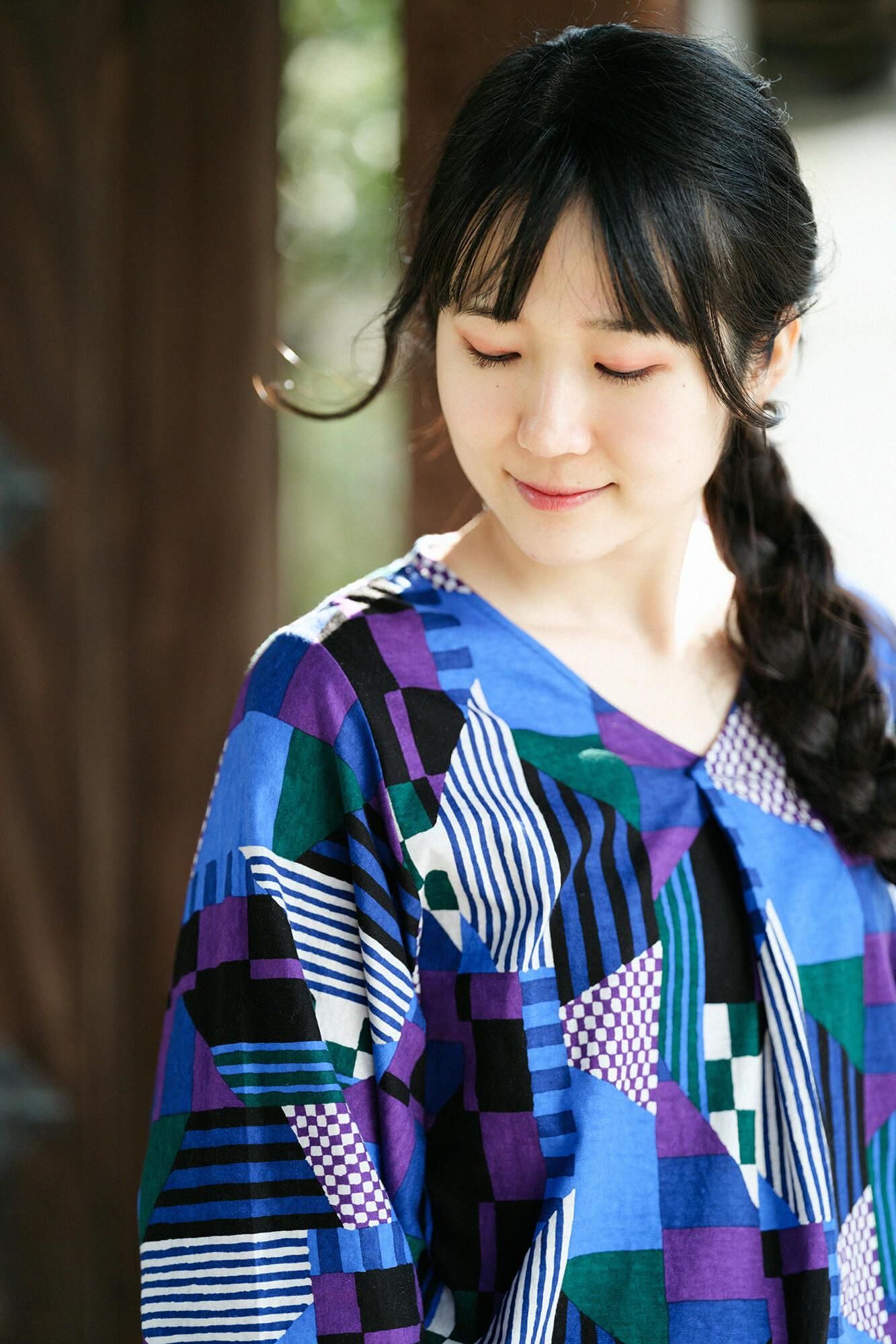 Naginata Pleated Shirt / Geometric Pattern