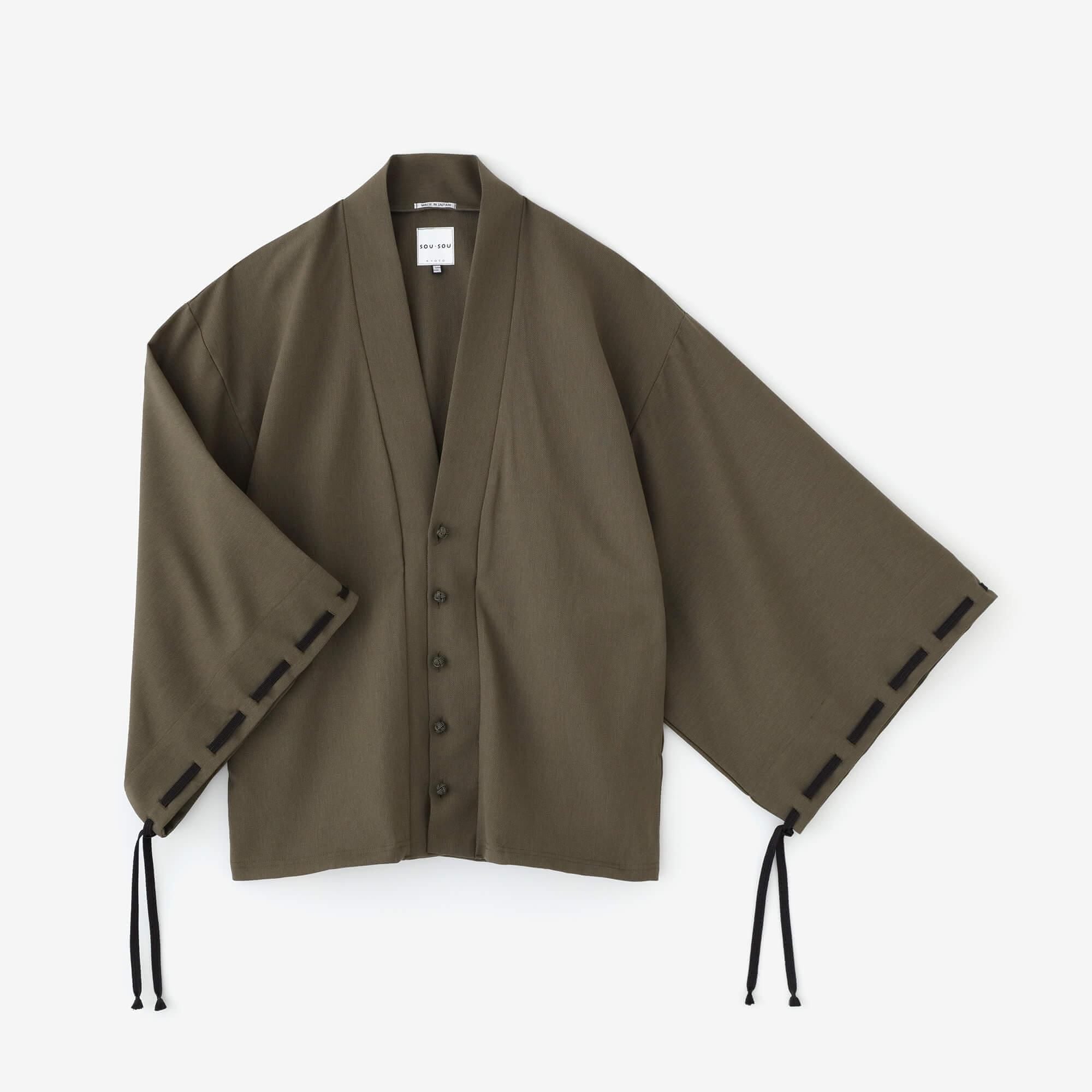 【net limited】Transition Basket Weave Rectangular Sleeve Earl Cardigan / Olive Green